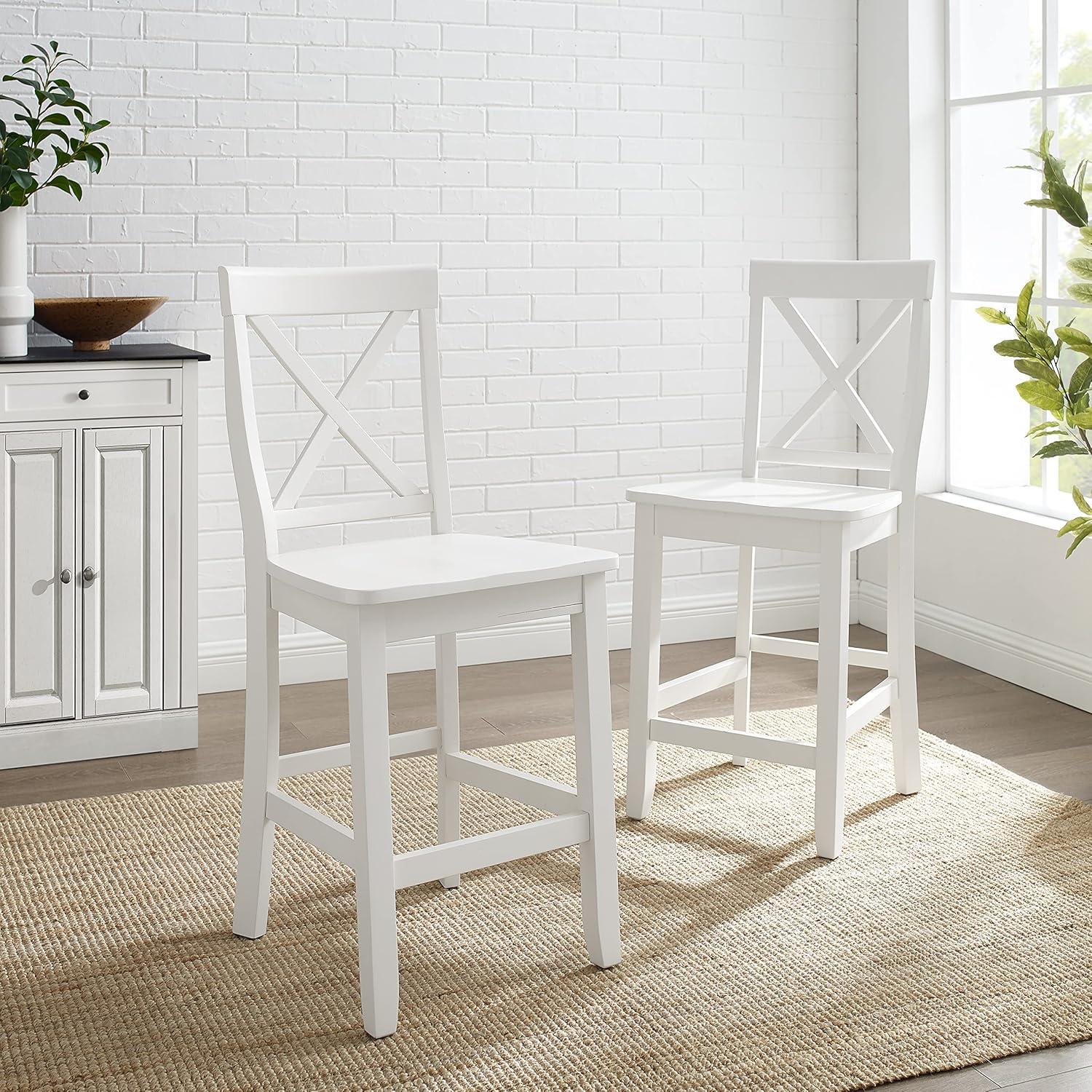 Gracie Oaks Winsley Counter Stool with Solid Wood Frame (Set of 2)