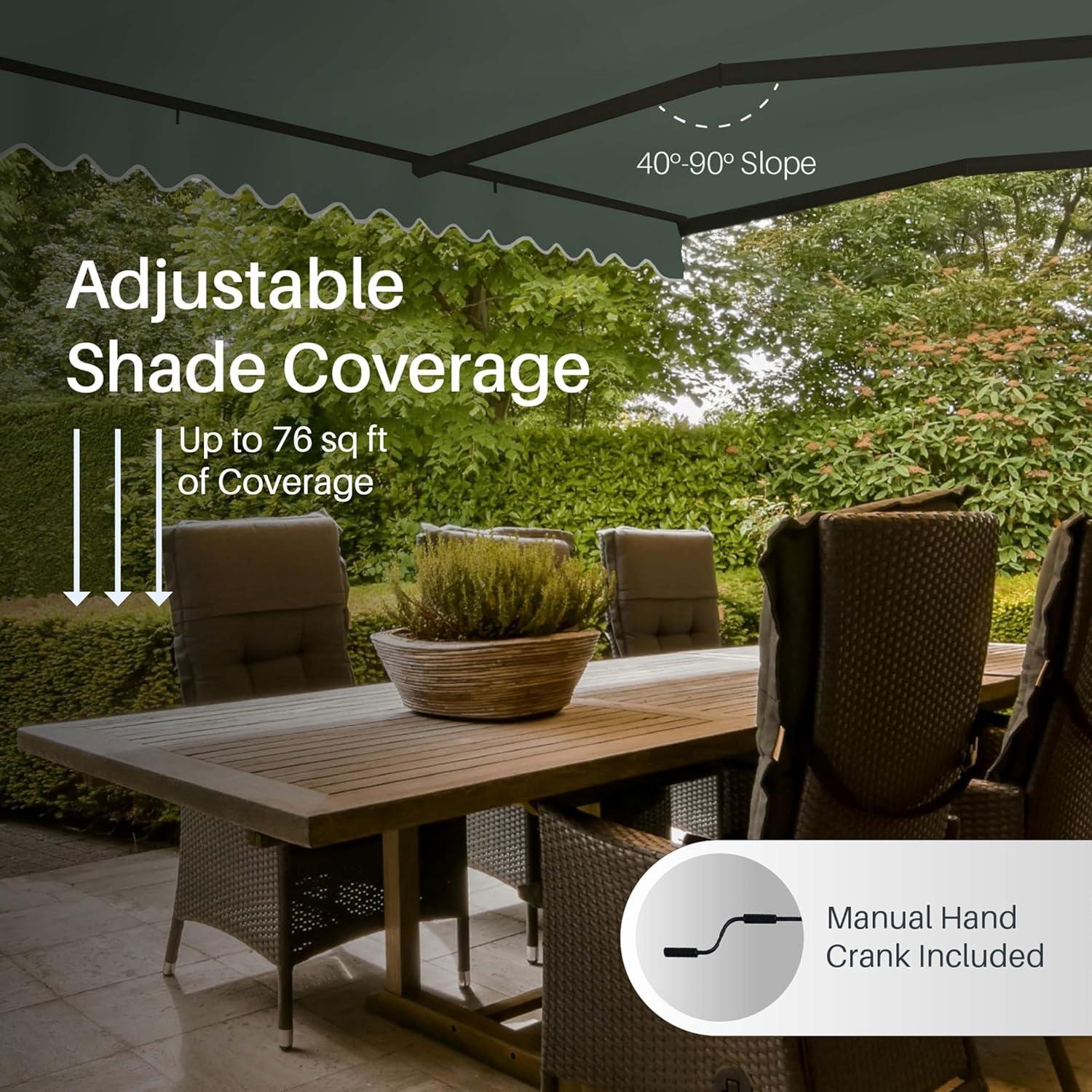 ALEKO Retractable Motorized Patio Awning – Black Frame