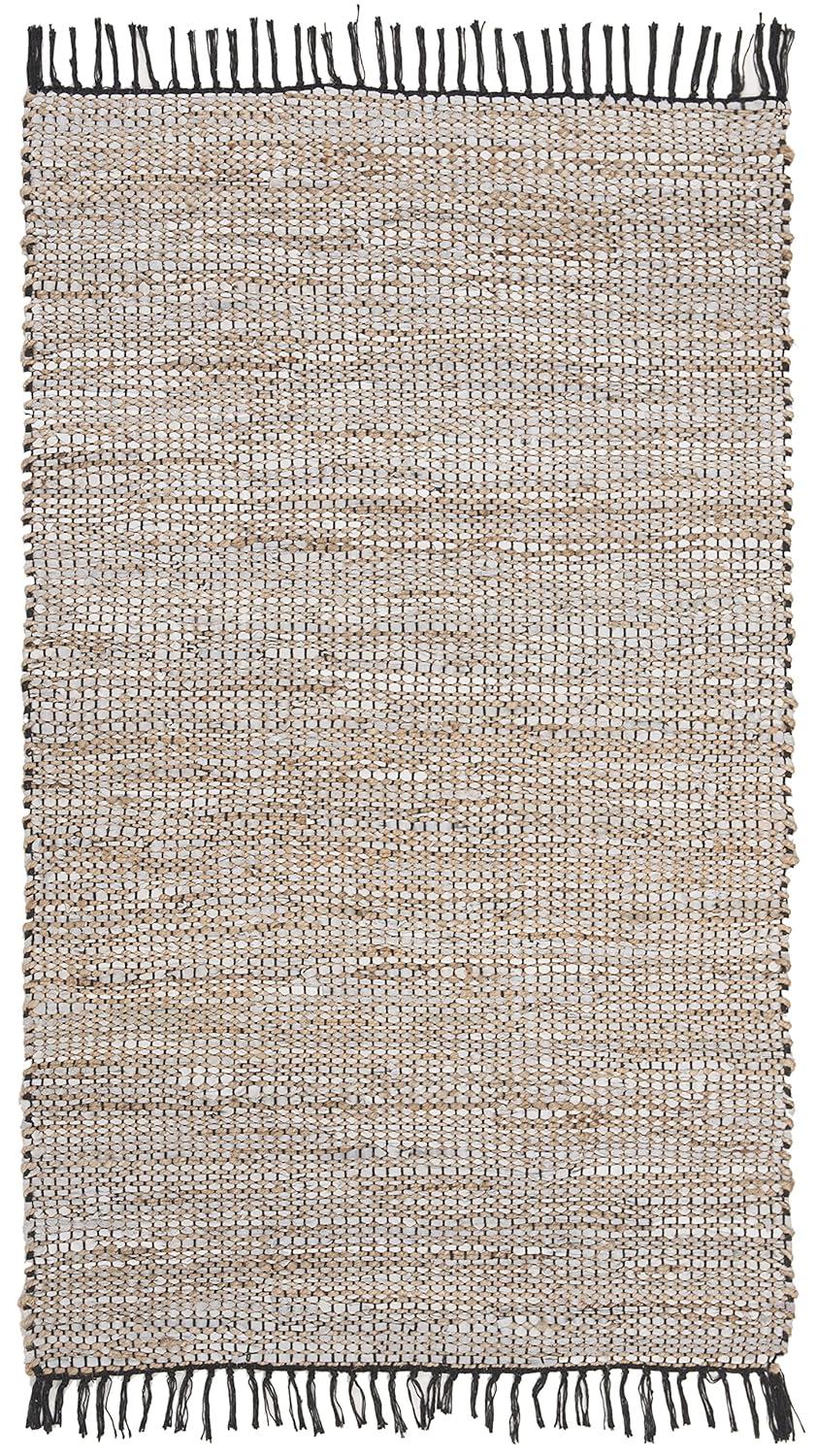 Vintage Leather VTL203 Hand Woven Indoor Accent Rug - Silver - 2'x3' - Safavieh