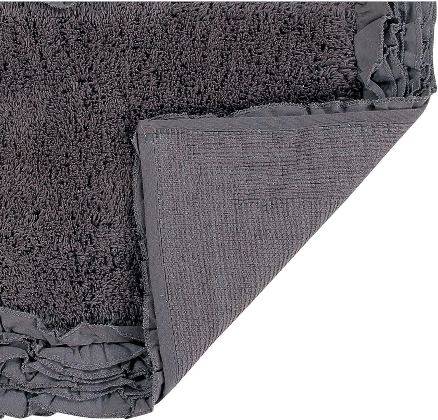 Better Trends Shaggy Boader 100% Cotton Tufted Non- Slip Backing Bath Rug 20" x 60" Runner - Pink