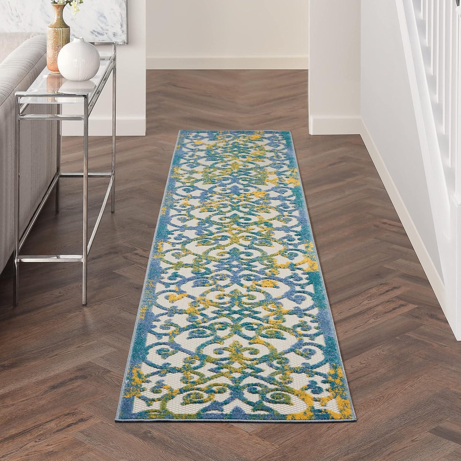 Nourison Aloha Contemporary Scroll Outdoor Rug