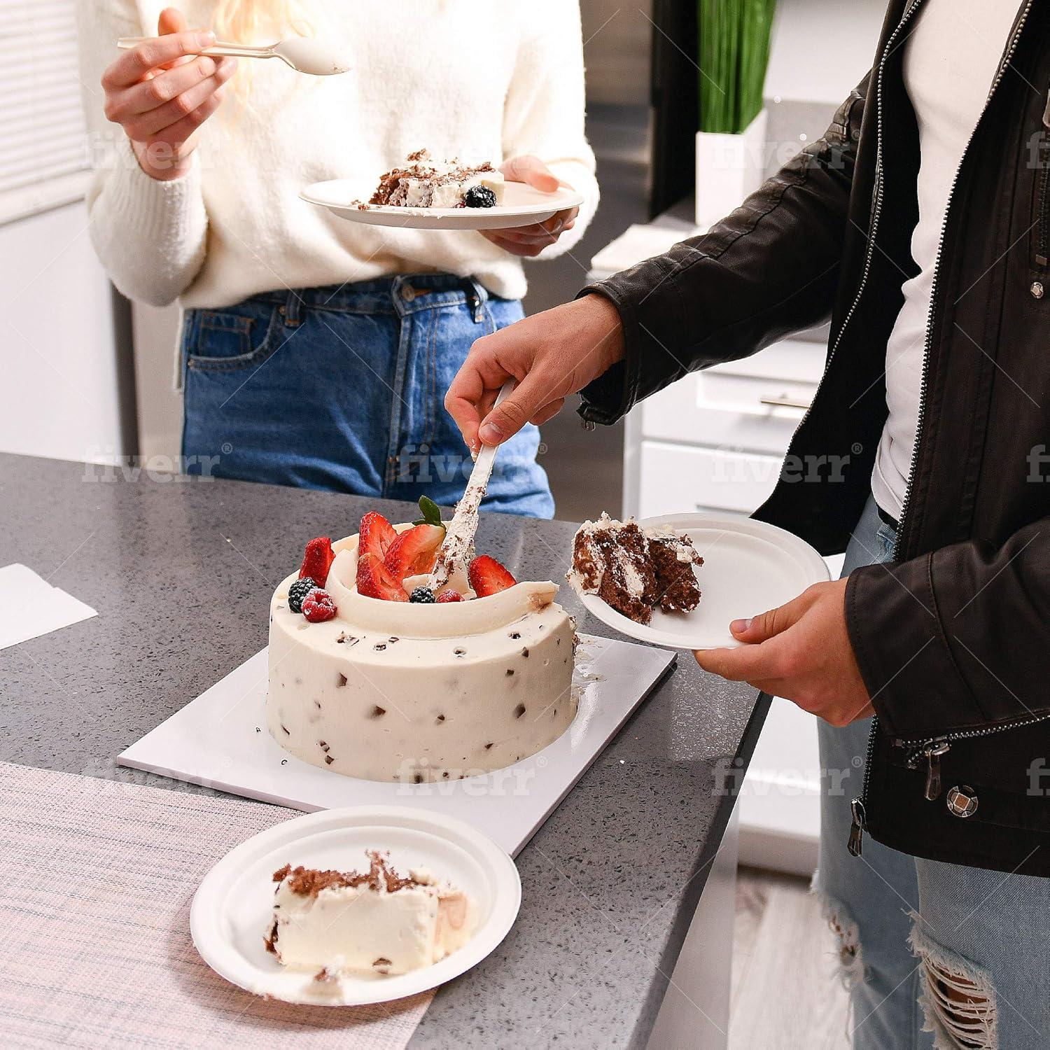 EpiqueOne 350-Piece Disposable Paper Plates Party Set | With Spoons, Forks, Knives, Plates, Straws & Napkins | Microwave & Freezer Safe | Heavy-Duty Dinnerware | Ideal for Parties, Camping & More