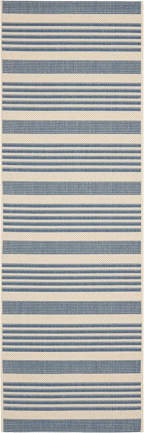Courtyard CY6062 Power Loomed Indoor/Outdoor Runner Rug - Beige/Blue - 2'3"x16' - Safavieh.