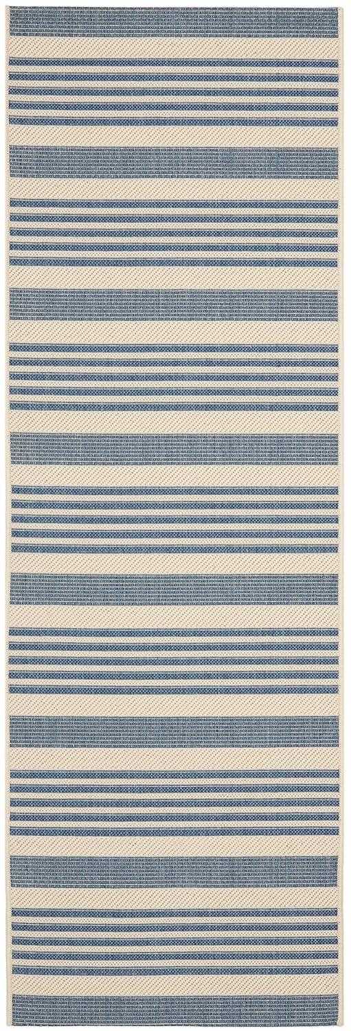 Courtyard CY6062 Power Loomed Indoor/Outdoor Runner Rug - Beige/Blue - 2'3"x16' - Safavieh.