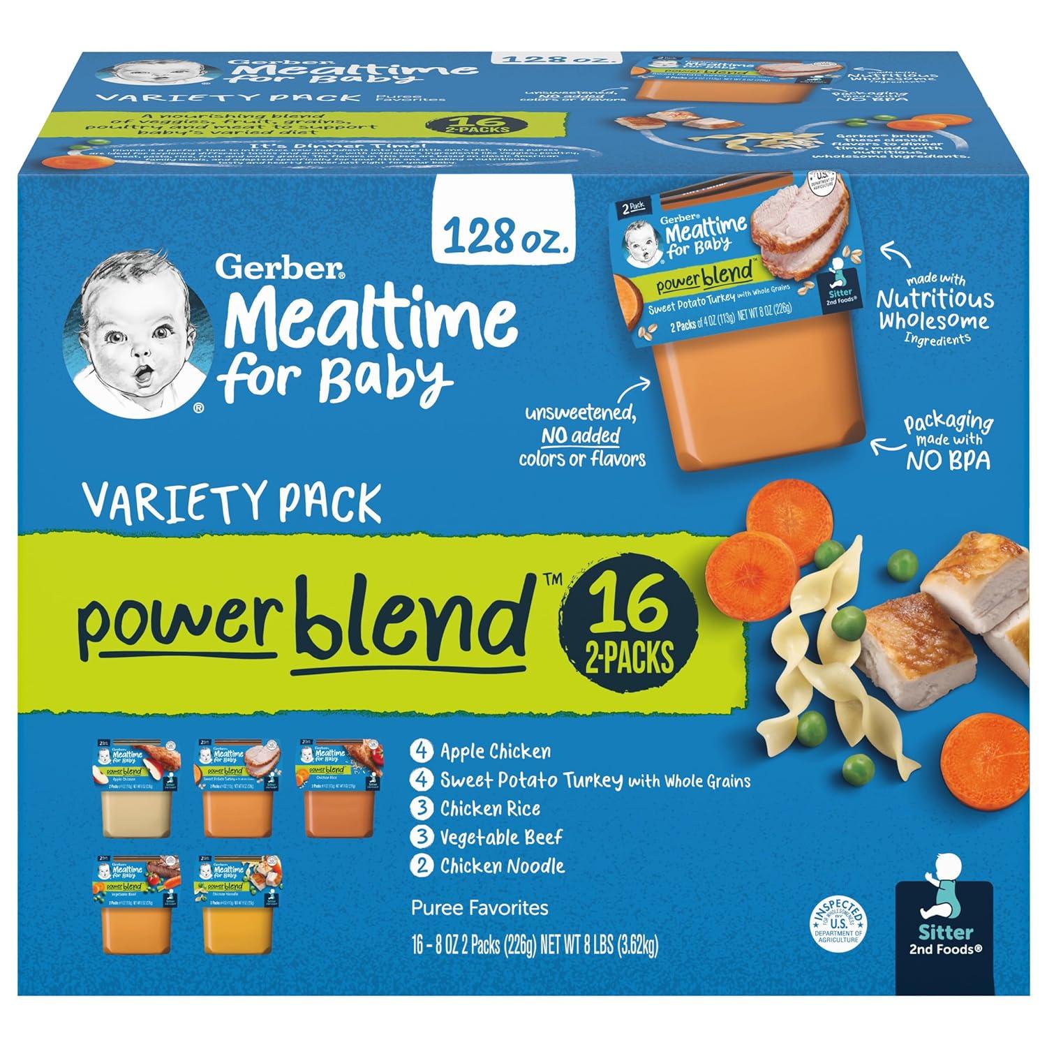 Gerber Mealtime for Baby Powerblend Variety Pack 128 oz