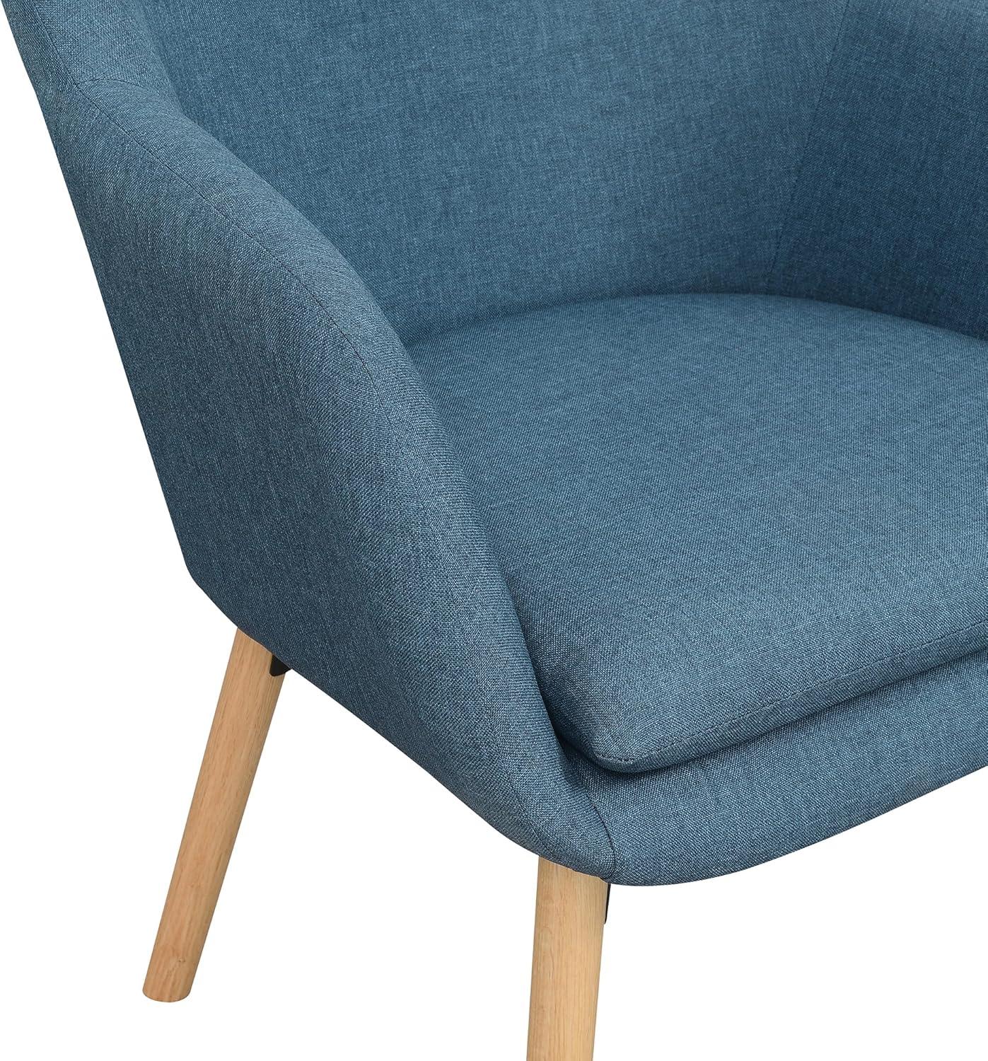 Convenience Concepts Take a Seat Charlotte Wingback Upholstered Accent Armchair, Denim Blue Fabric