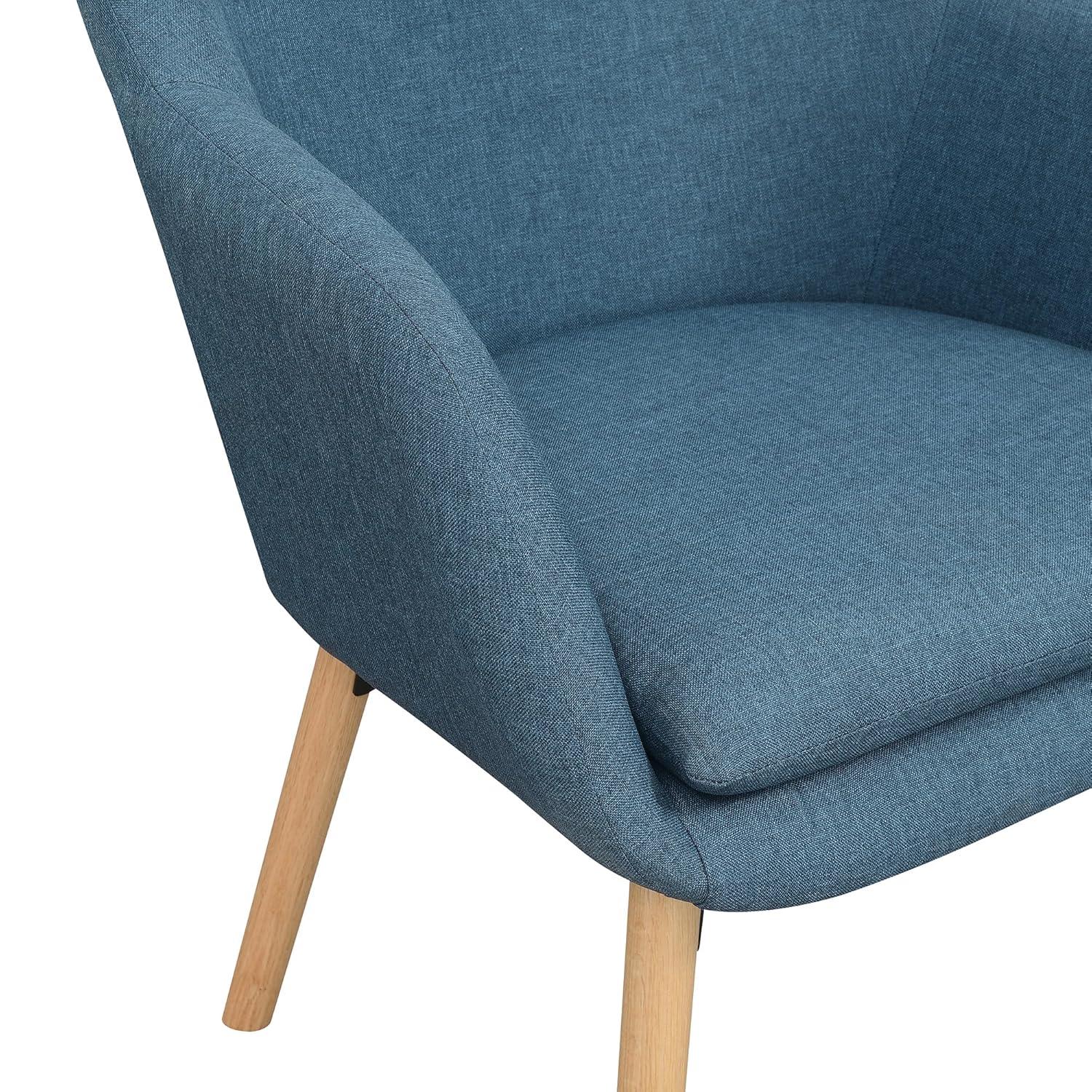 Convenience Concepts Take a Seat Charlotte Wingback Upholstered Accent Armchair, Denim Blue Fabric