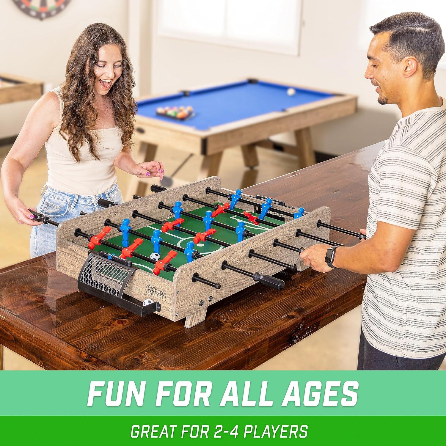 32-Inch Oak and Plastic Tabletop Foosball Game Set