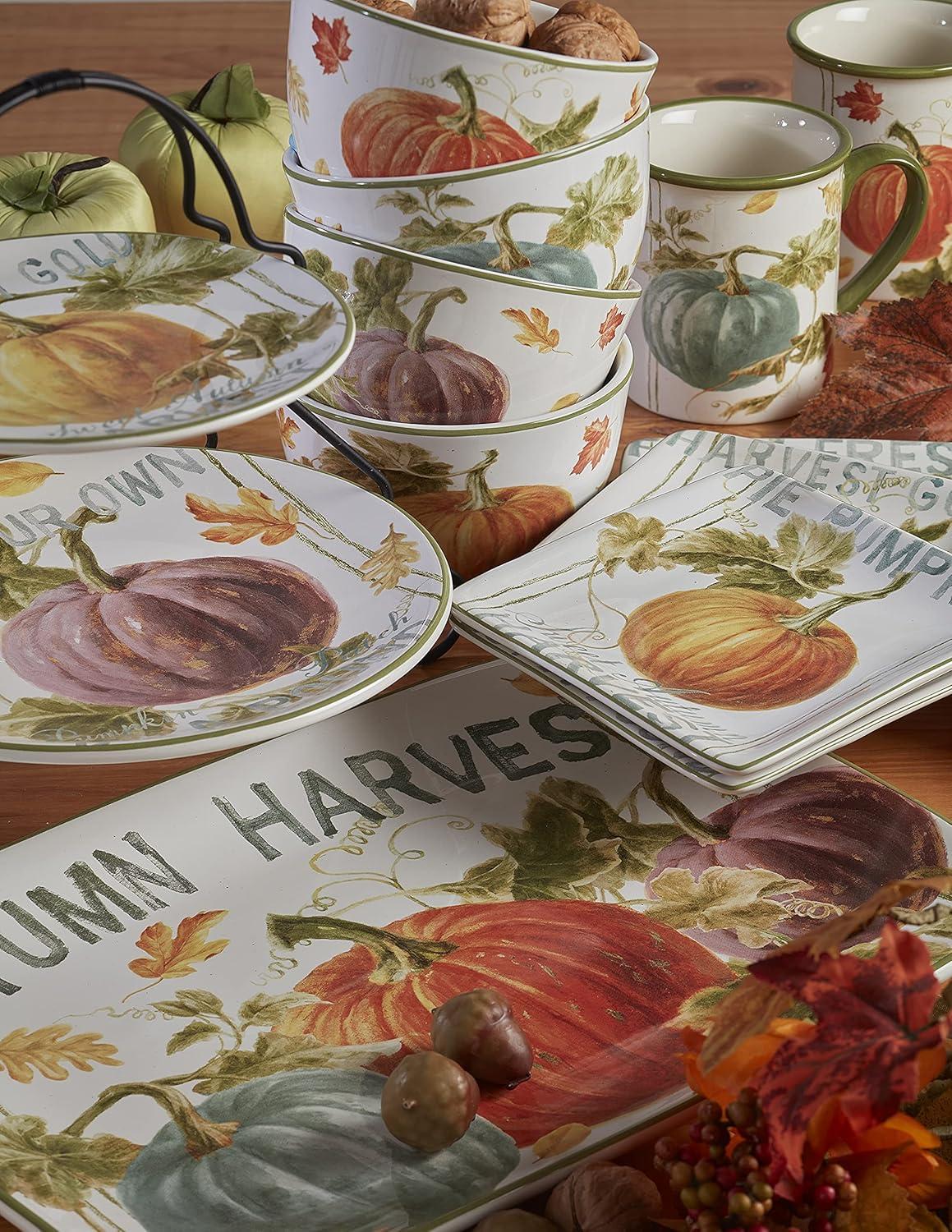 Certified International Autumn Harvest Set Of 4 Dessert Plate
