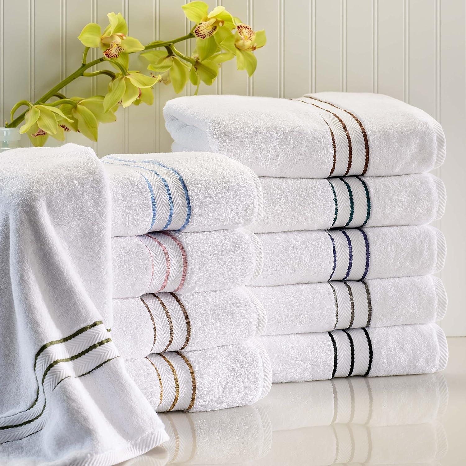 Superior 100% Turkish Cotton Plush 2-Piece Solid Highly Absorbent Towel Set, Chocolate