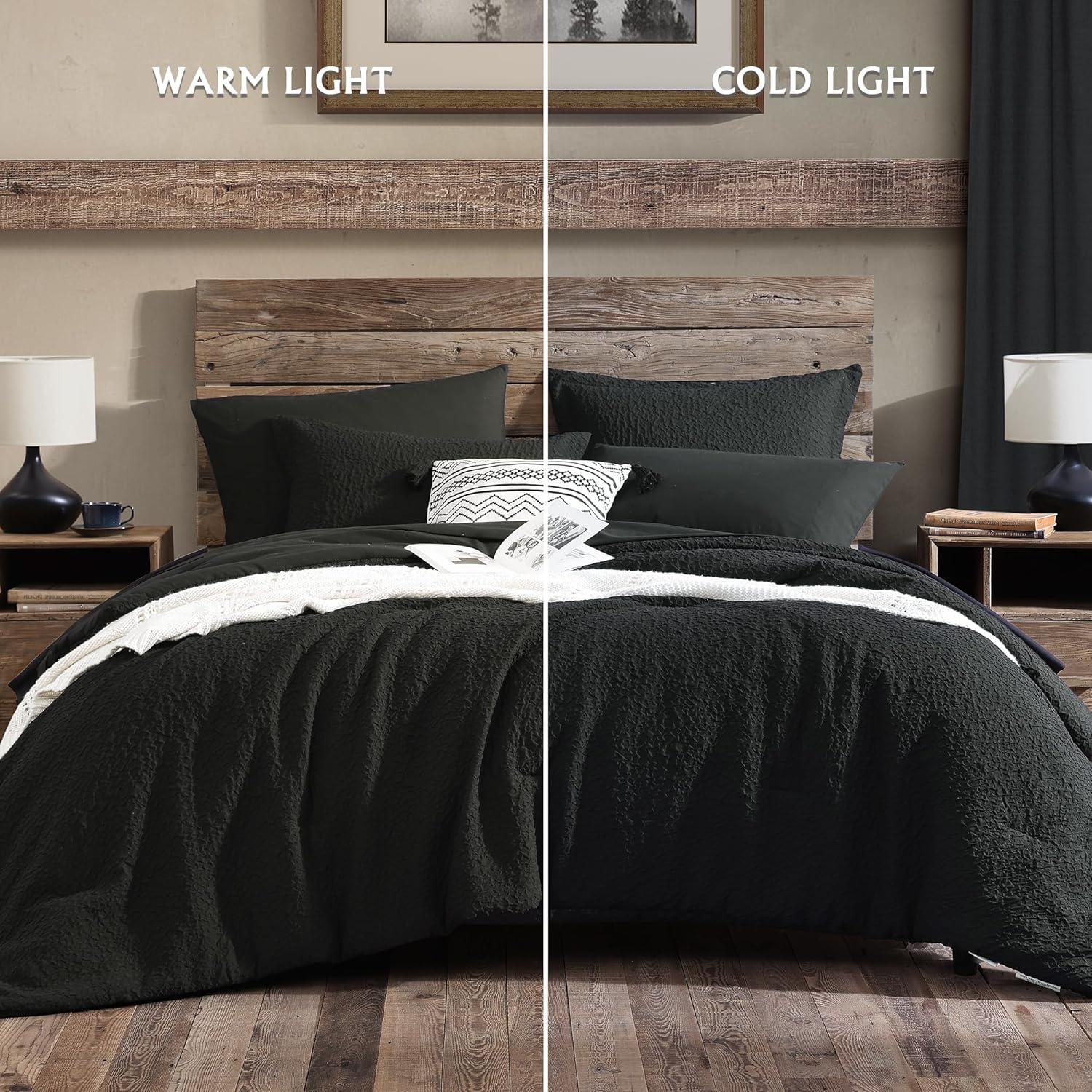 Geniospin Twin Comforter Set - 5 Pieces Burnt Orange Bedding Set, Botanical Textured Fall Comforter Set, All Season Lightweight Bed in a Bag with Comforter, Sheets, Pillowcases & Shams