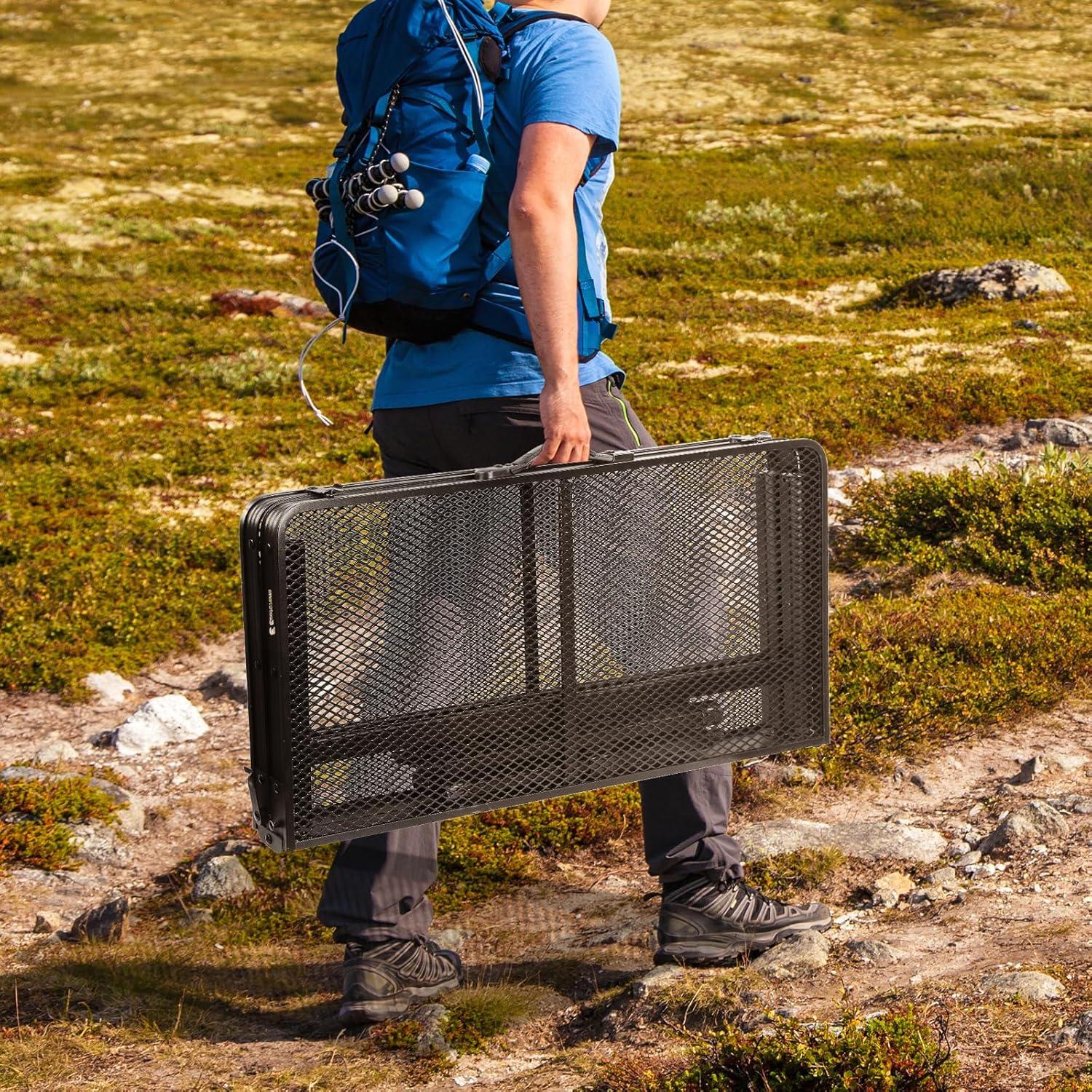 MAXAYA Small Folding Table, Easy For Storage, Compact And Portable Picnic Table For Grill, Outdoor Camping, Garden, Patio, Dining, Bbq, Party, Market, 2ft (small, Black)