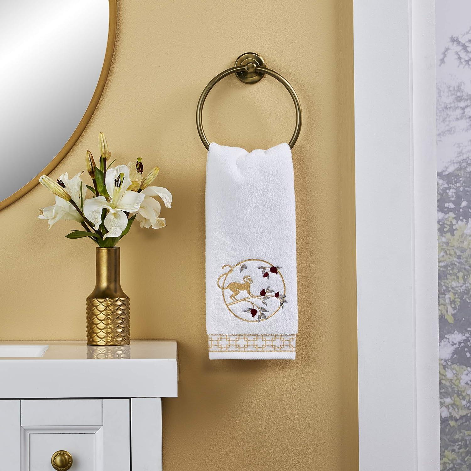 2pc Vern Yip Zodiac Monkey Hand Towel Set White - SKL Home
