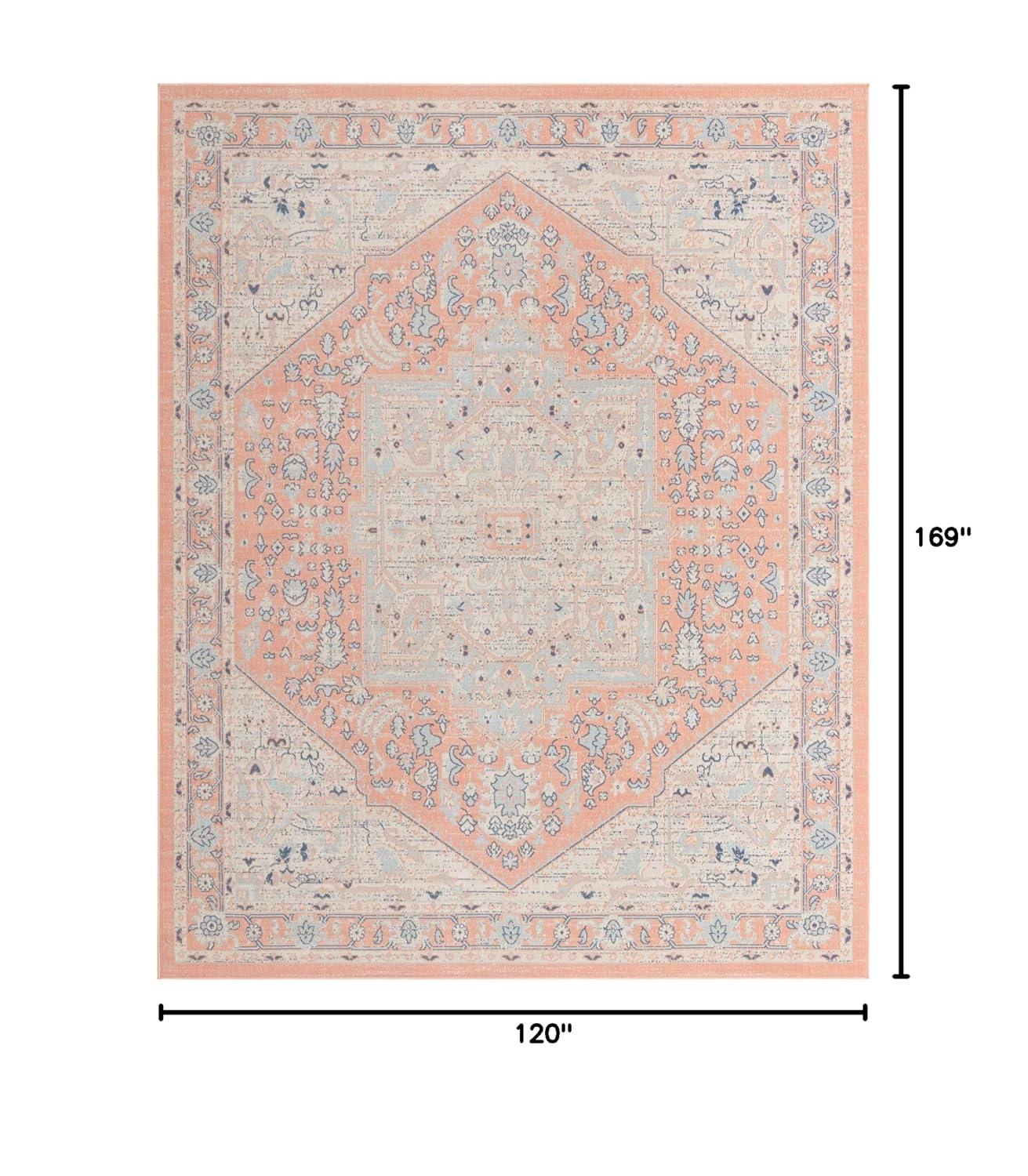 Unique Loom Whitney Collection Area Rug - Milano (10'  x 14' Rectangle Powder Pink/Blue)