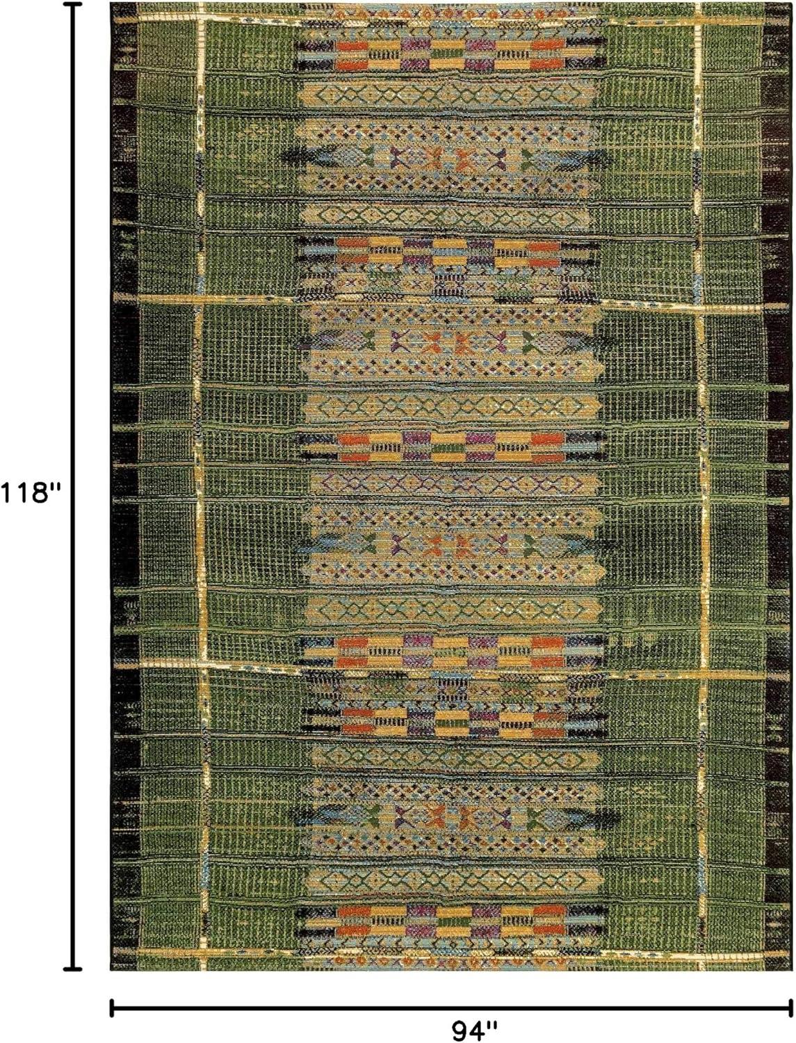 Liora Manne Marina Stripe Indoor/Outdoor Rug Green 7'10" x 9'10"