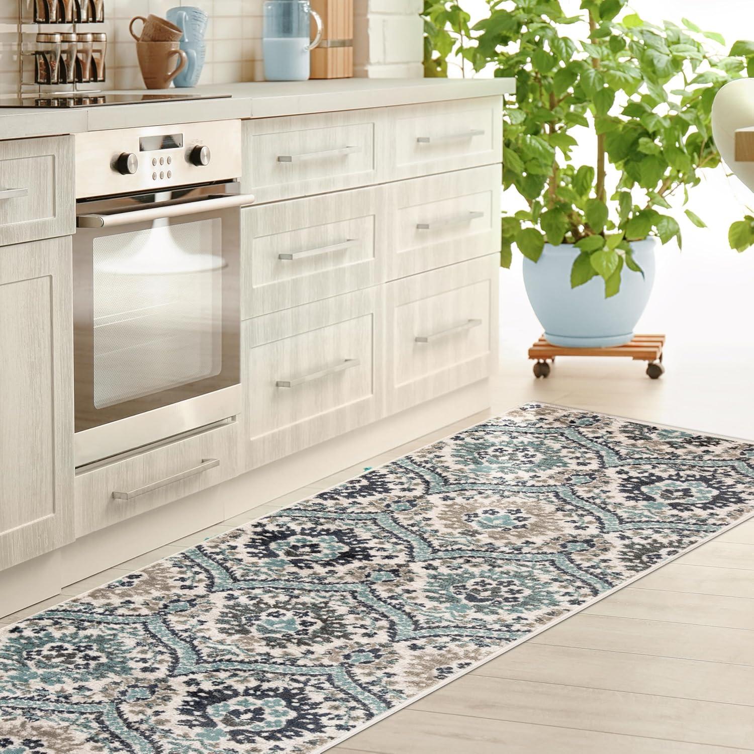 Superior Augusta Oriental Indoor Area Rug, 5' x 8', Deep Royal