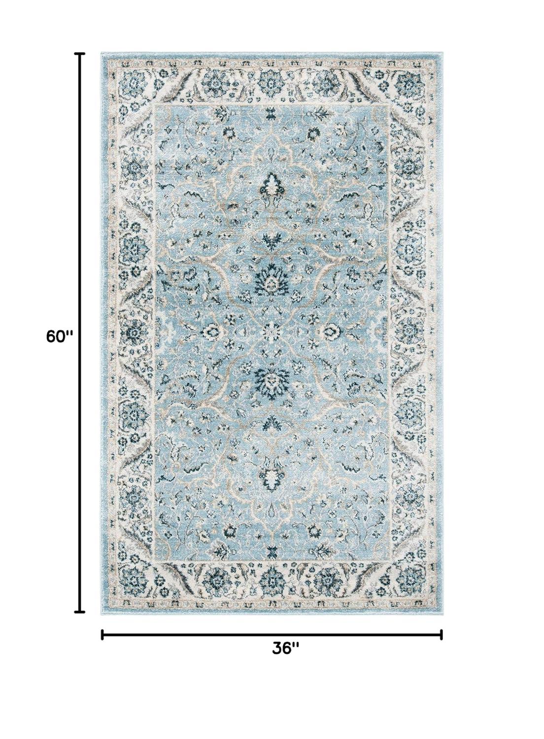 Isabella ISA912 Power Loomed Accent Rug - Light Blue/Cream - 3'x5' - Safavieh.