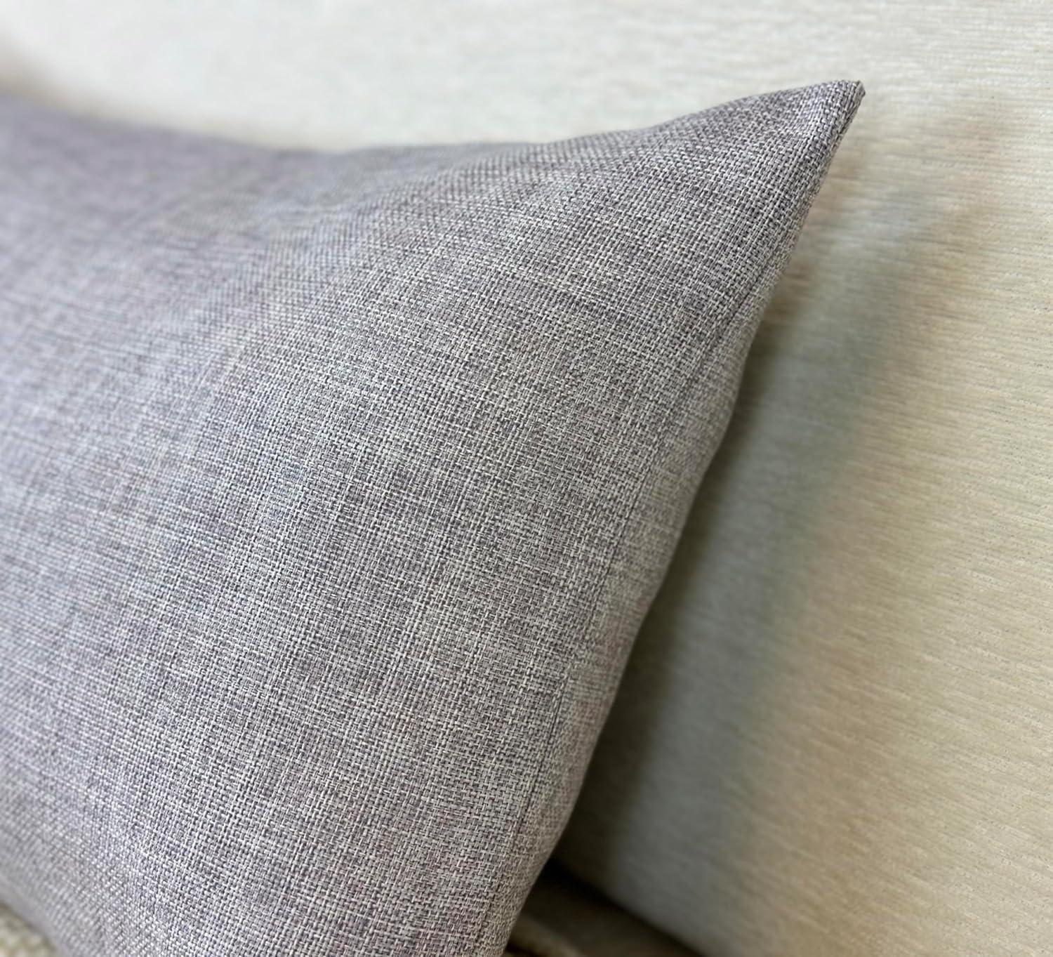 Light Grey Rectangular Polyester Lumbar Pillow Cover