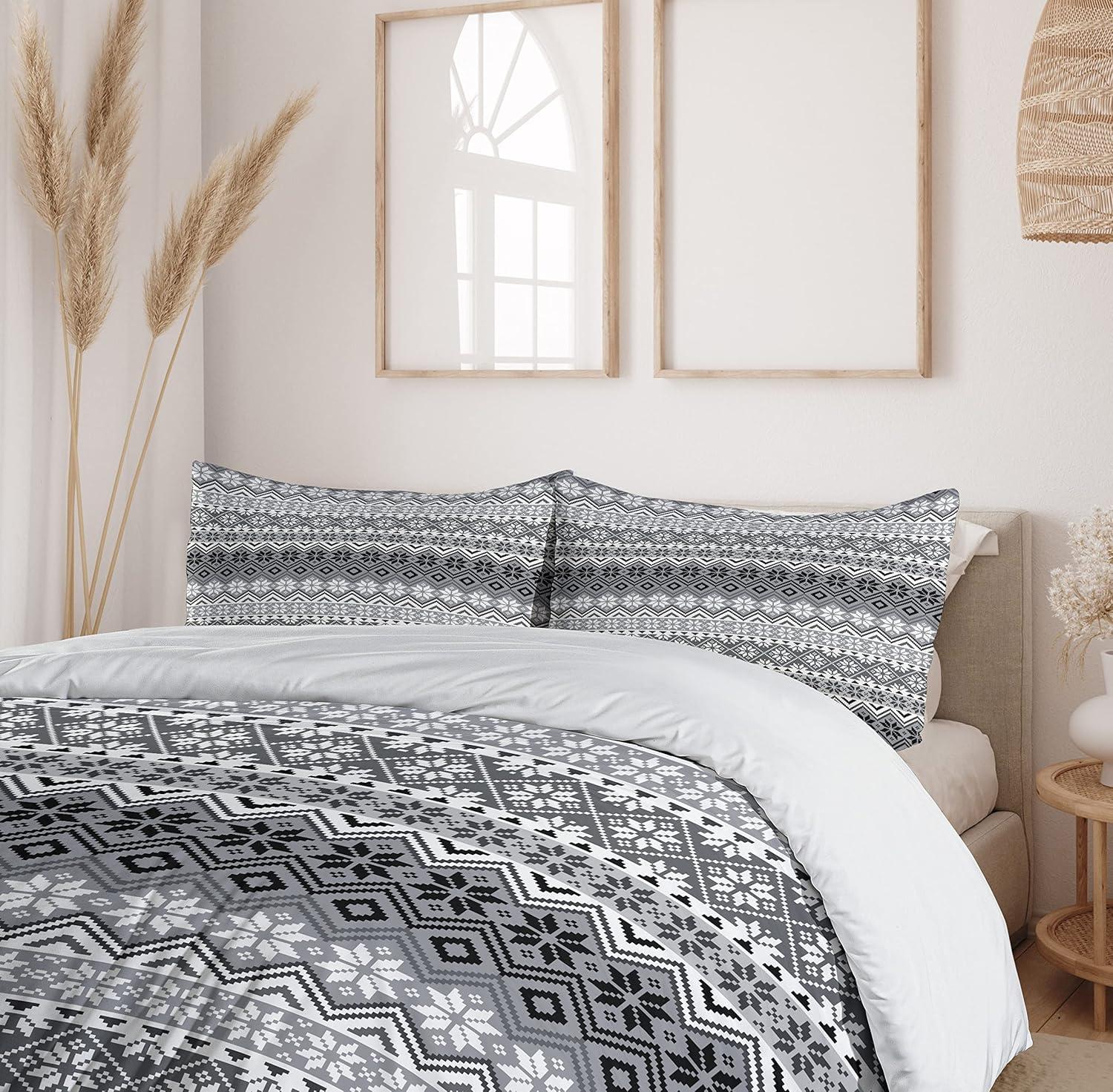Ambesonne Rustic Geometric Shapes Duvet Cover Set