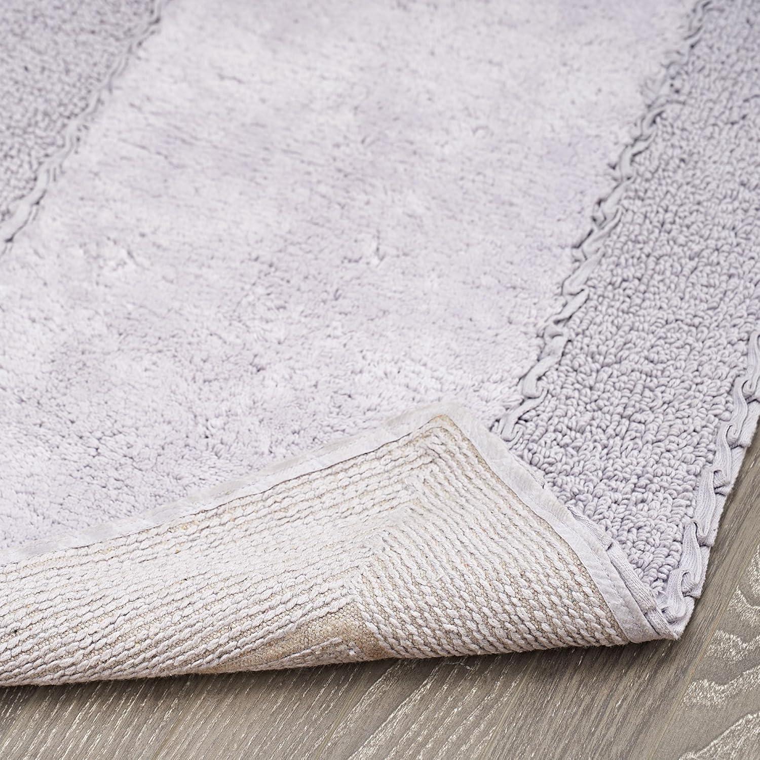 Lavender Cotton Ruffle Border Bath Rug Set, 20" x 32"