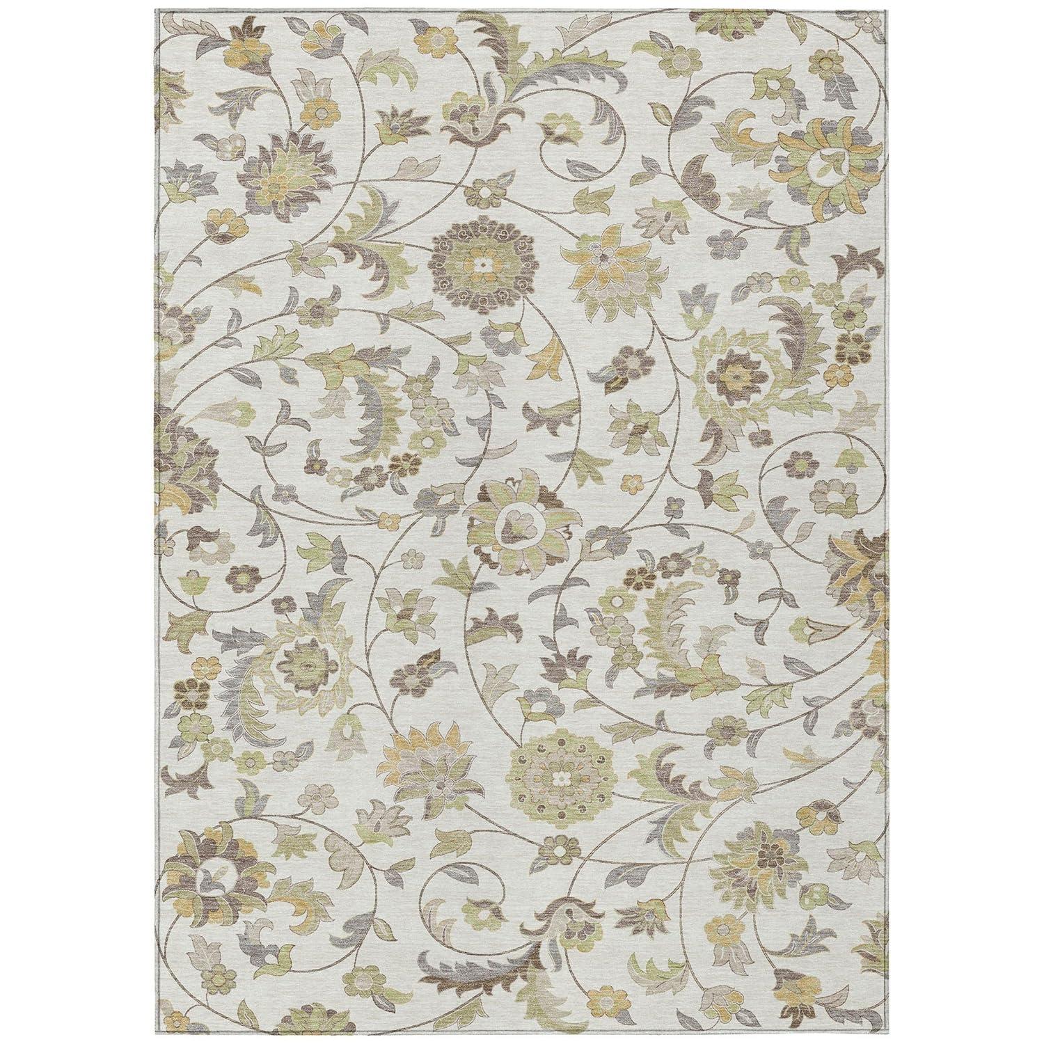Machine Washable Indoor/Outdoor Chayden ACN1006 Ivory Rug