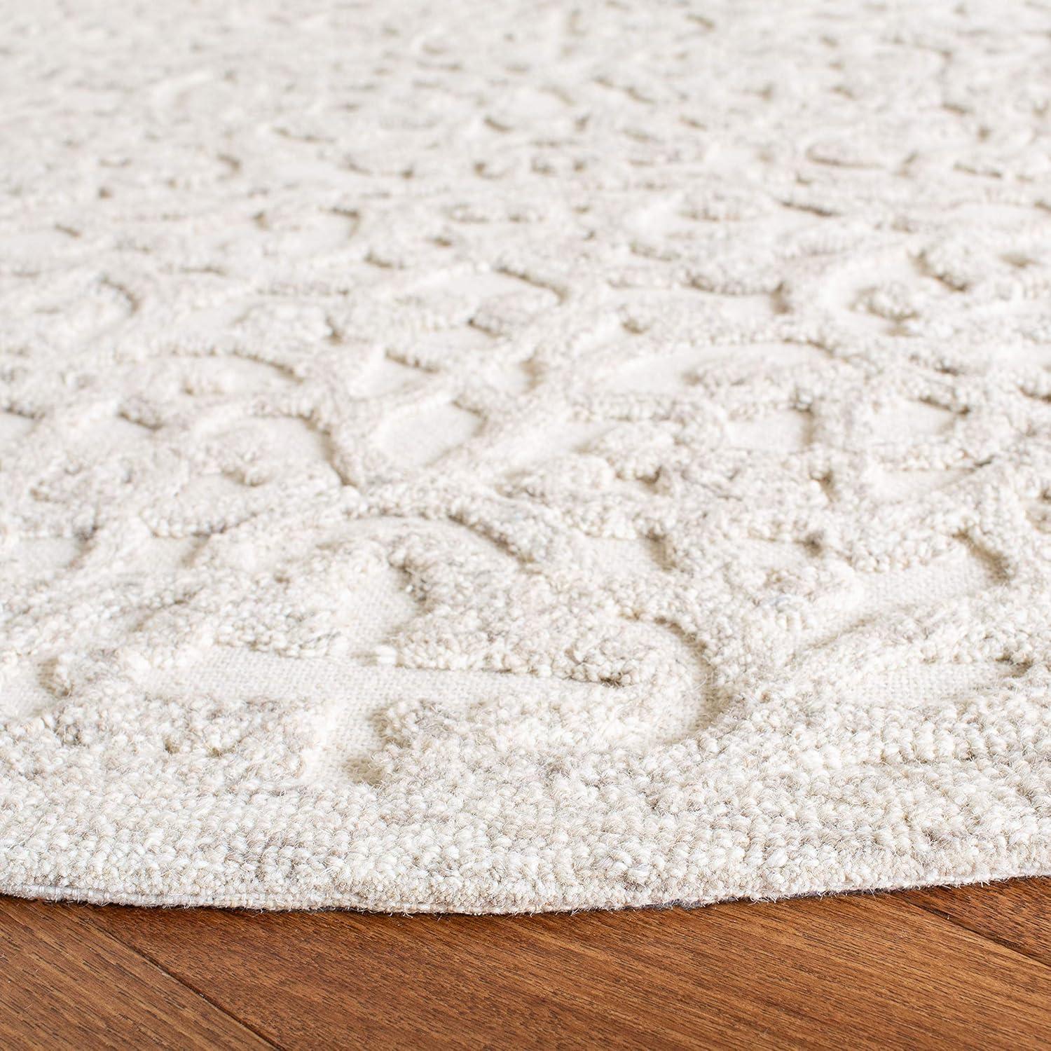 Trace TRC103 Hand Tufted Area Rug - Camel/Ivory - 6' Round - Safavieh.