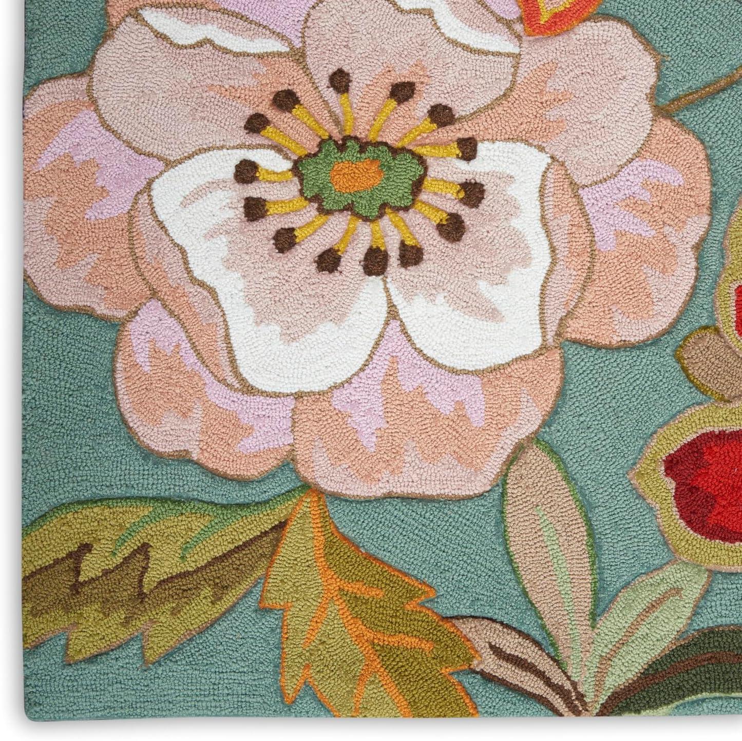Nourison Fantasy FA18 Aqua Area Rug 5' x 7'6"