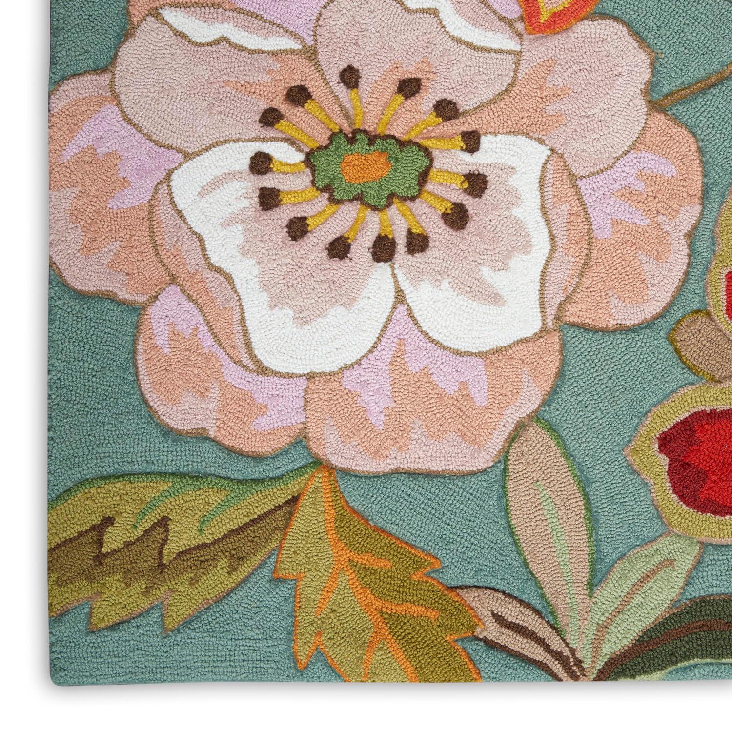 Nourison Fantasy FA18 Aqua Area Rug 5' x 7'6"