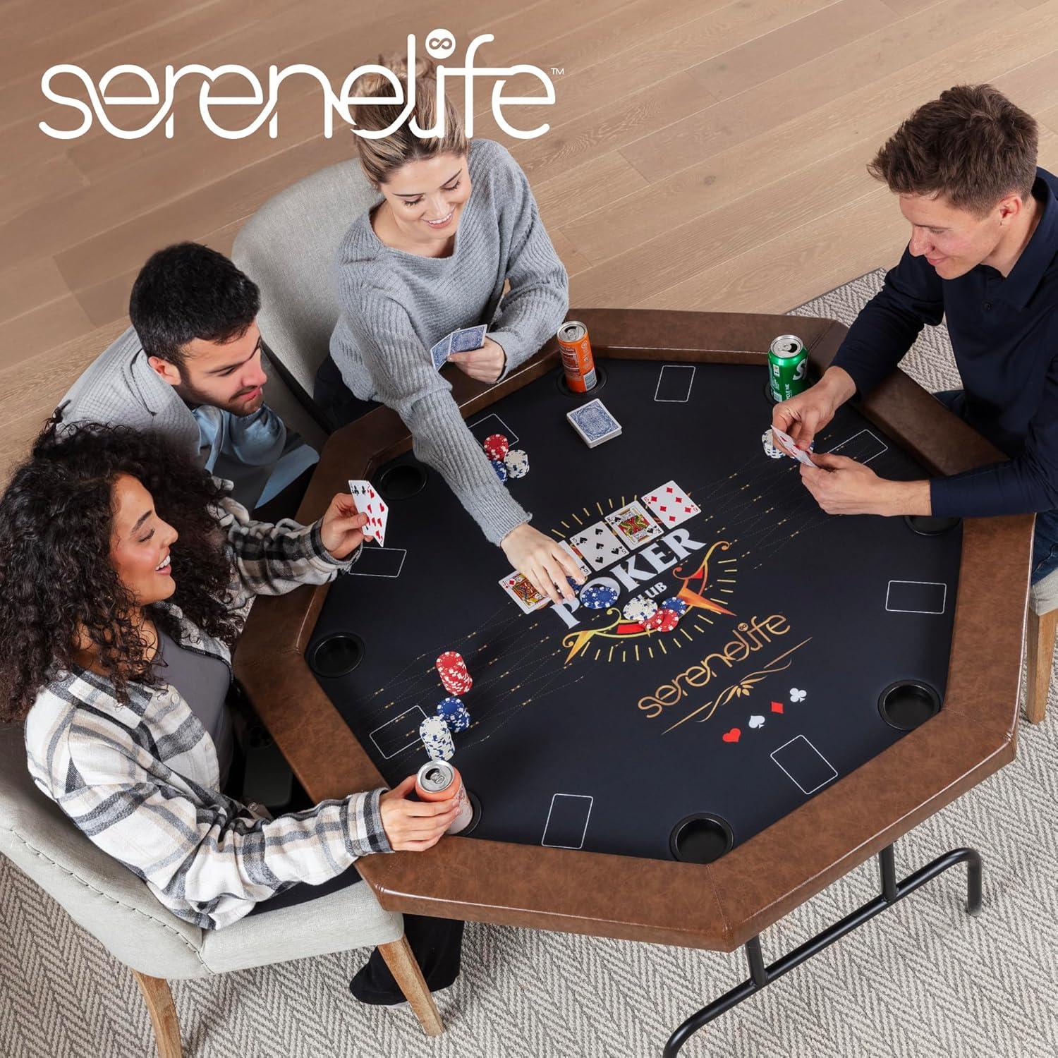 SereneLife Serenelife 49.21'' 8 - Player Poker Table