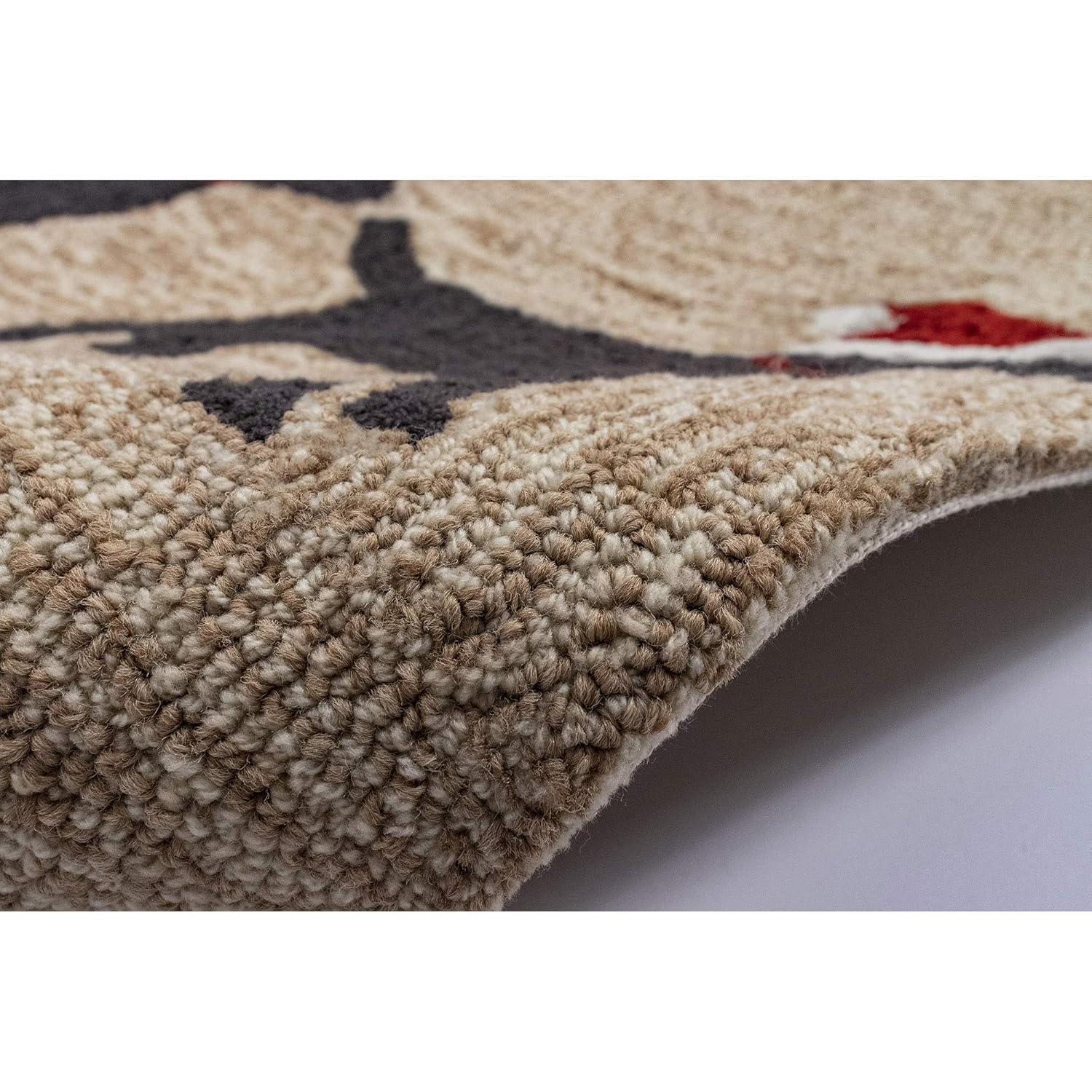 Liora Manne Frontporch 3 Dogs Christmas Indoor/Outdoor Rug Neutral 1'8" x 2'6"