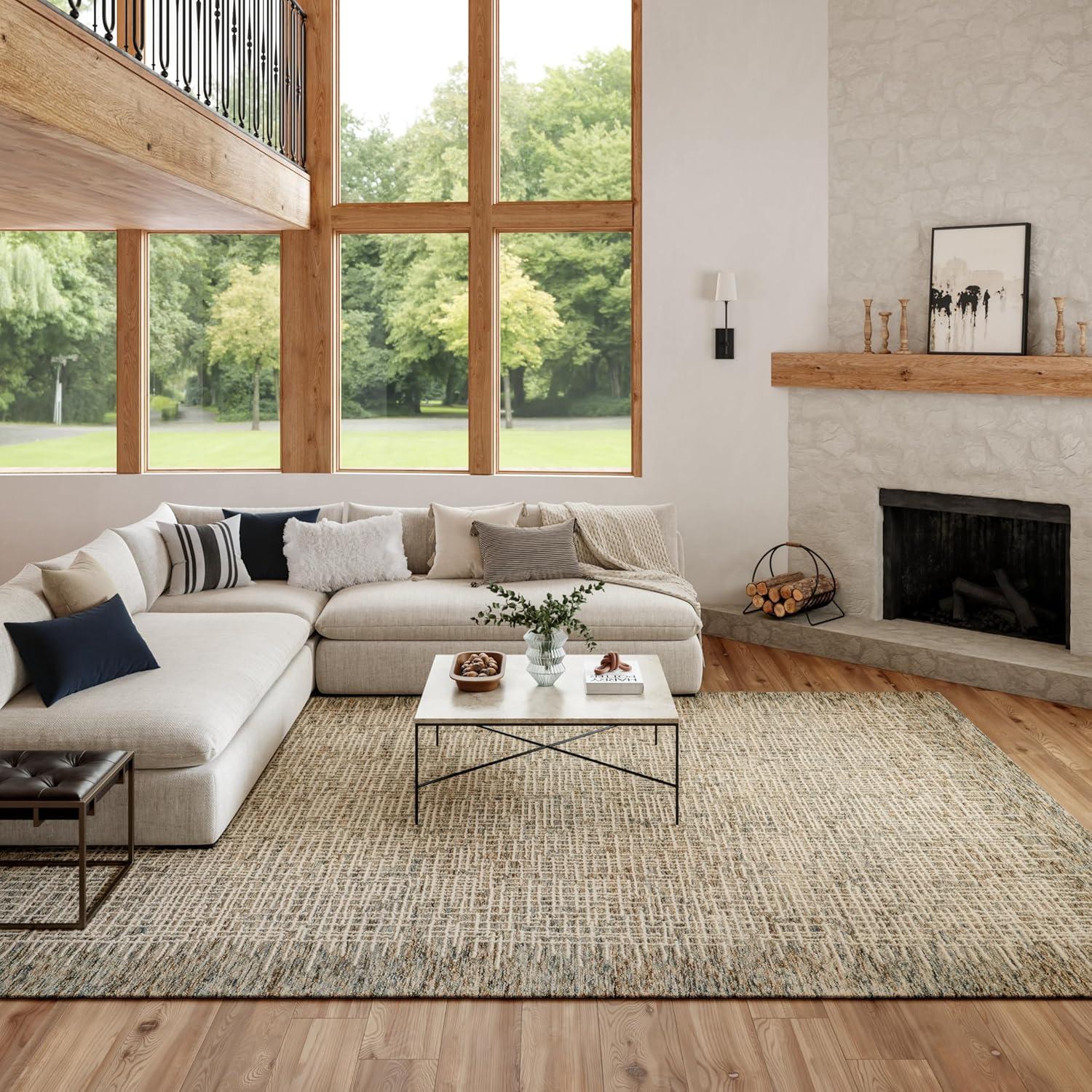 Nourison Vail Rustic Texture Indoor Area Rug Ivory/Multi 7'9" x 9'9"