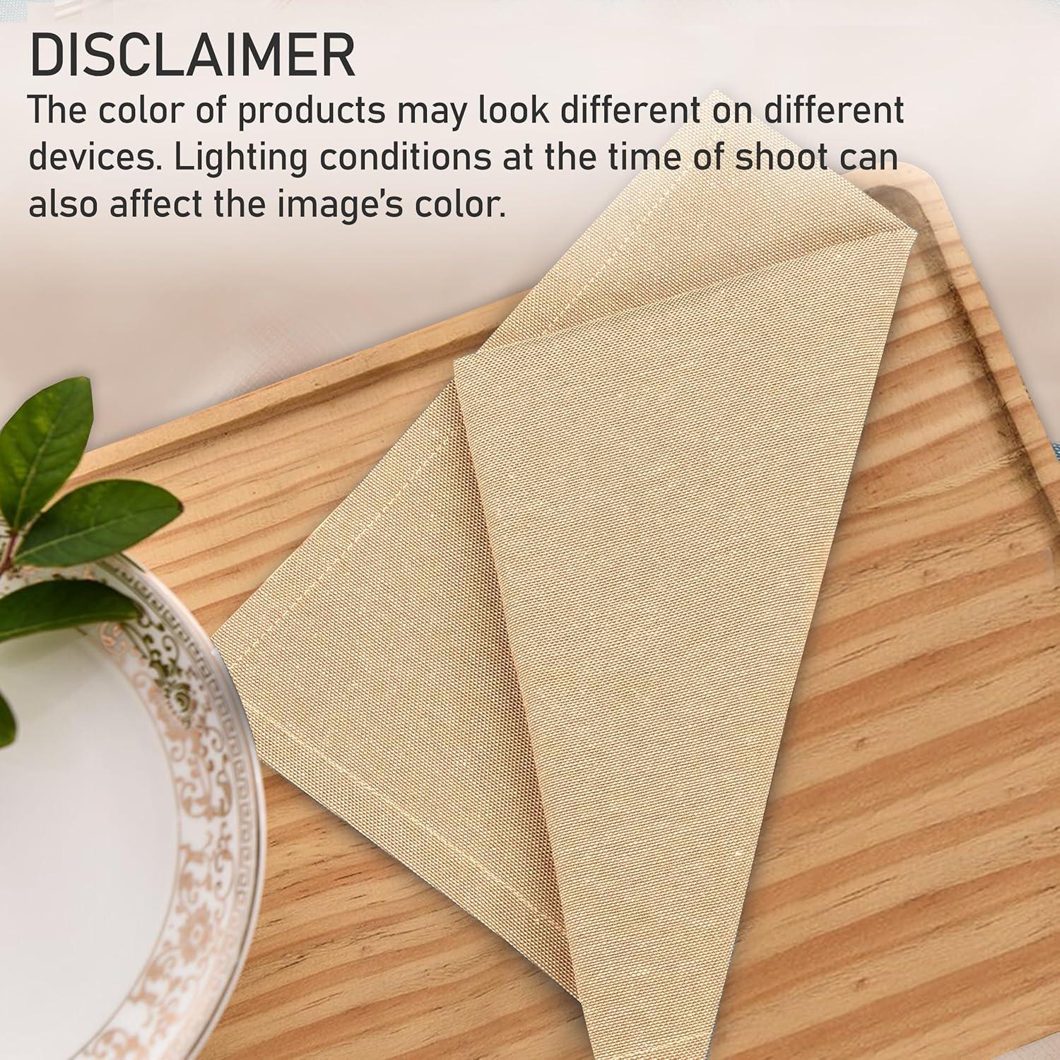 Poly Cotton Square Cloth Napkins Chambray Fabric (Set of 12)