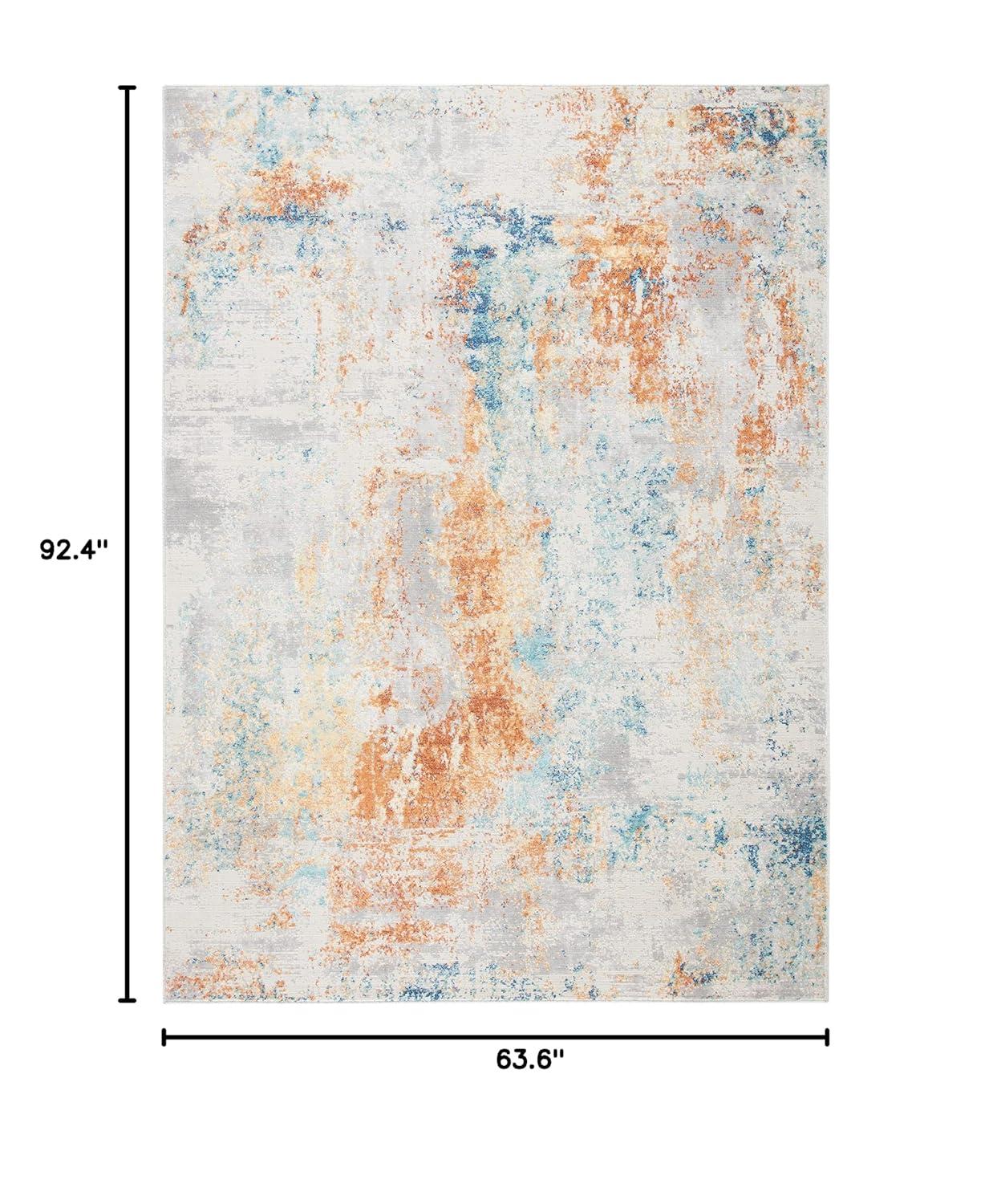 Aria ARA581 Power Loomed Indoor Area Rug - Ivory/Rust - 5'3"x7'7" - Safavieh
