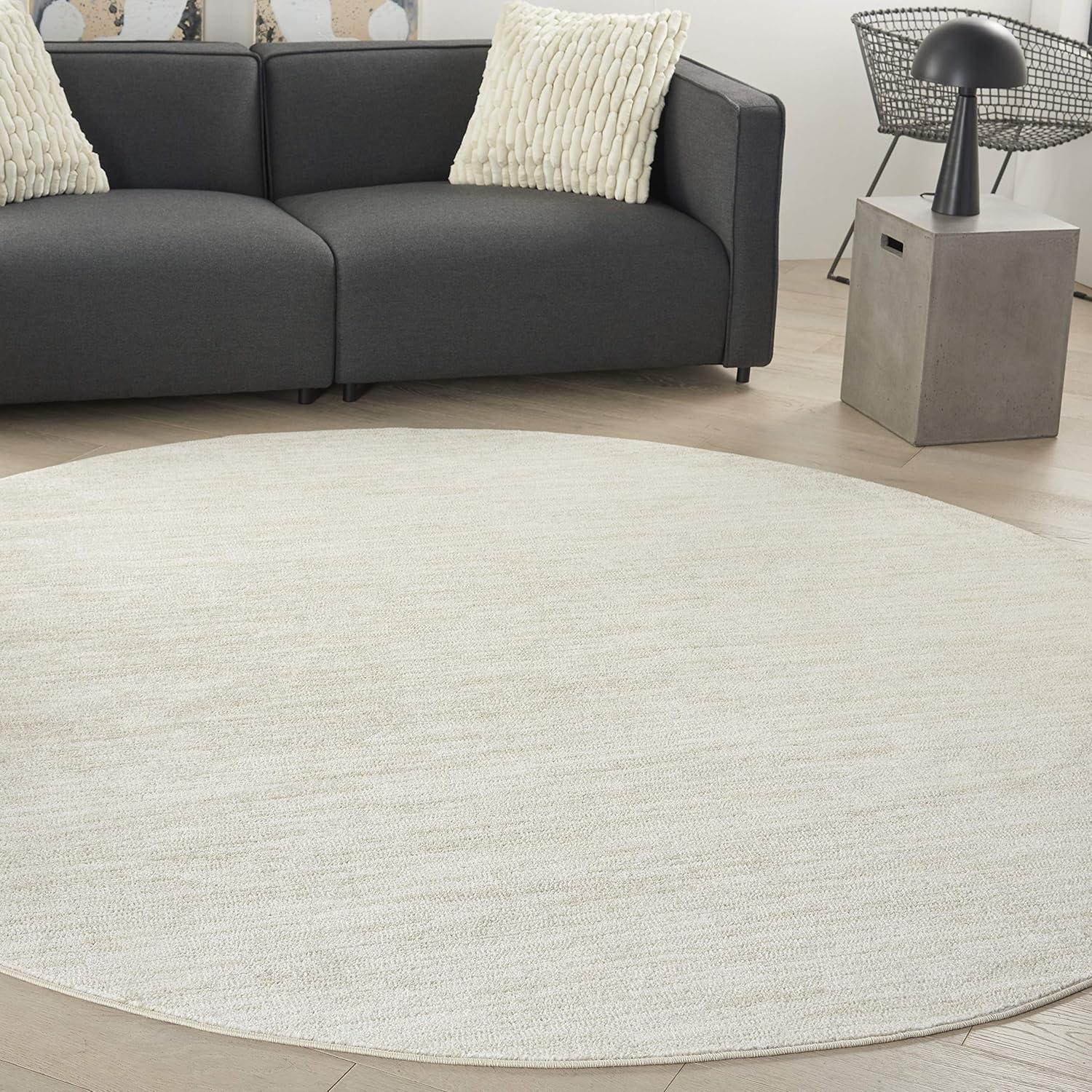 Nourison Essentials Easy Care Indoor Outdoor Area Rug - Ivory Beige 10' x Round
