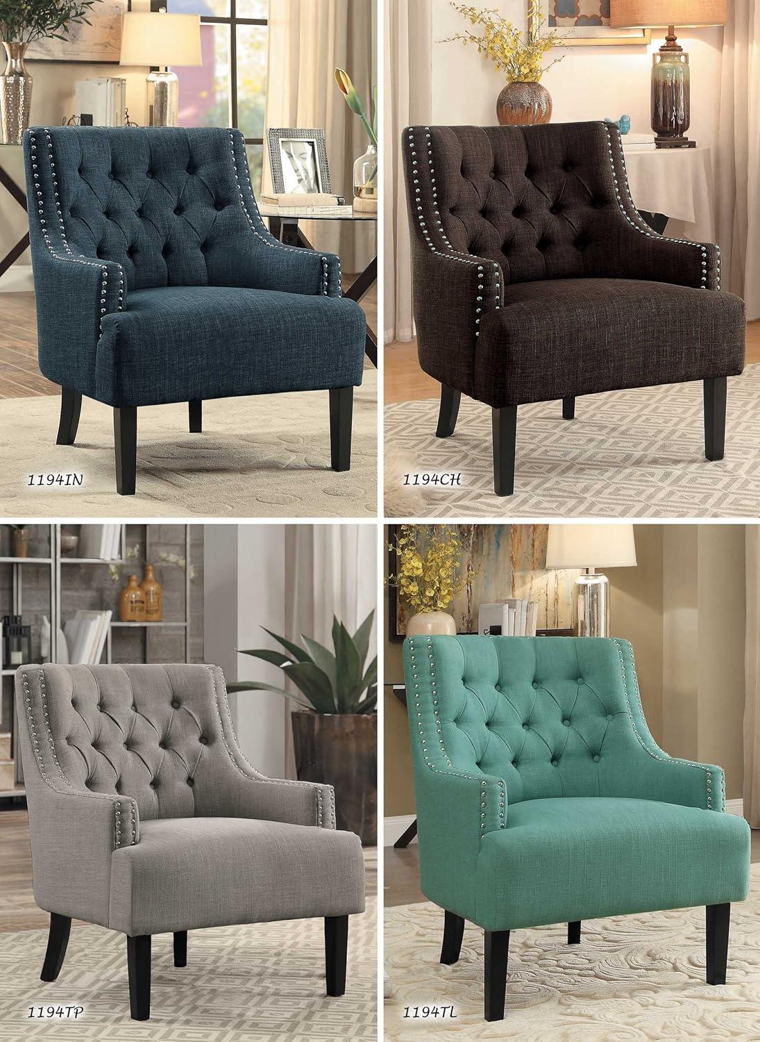 Lexicon Charisma Upholstered Accent Chair in Teal