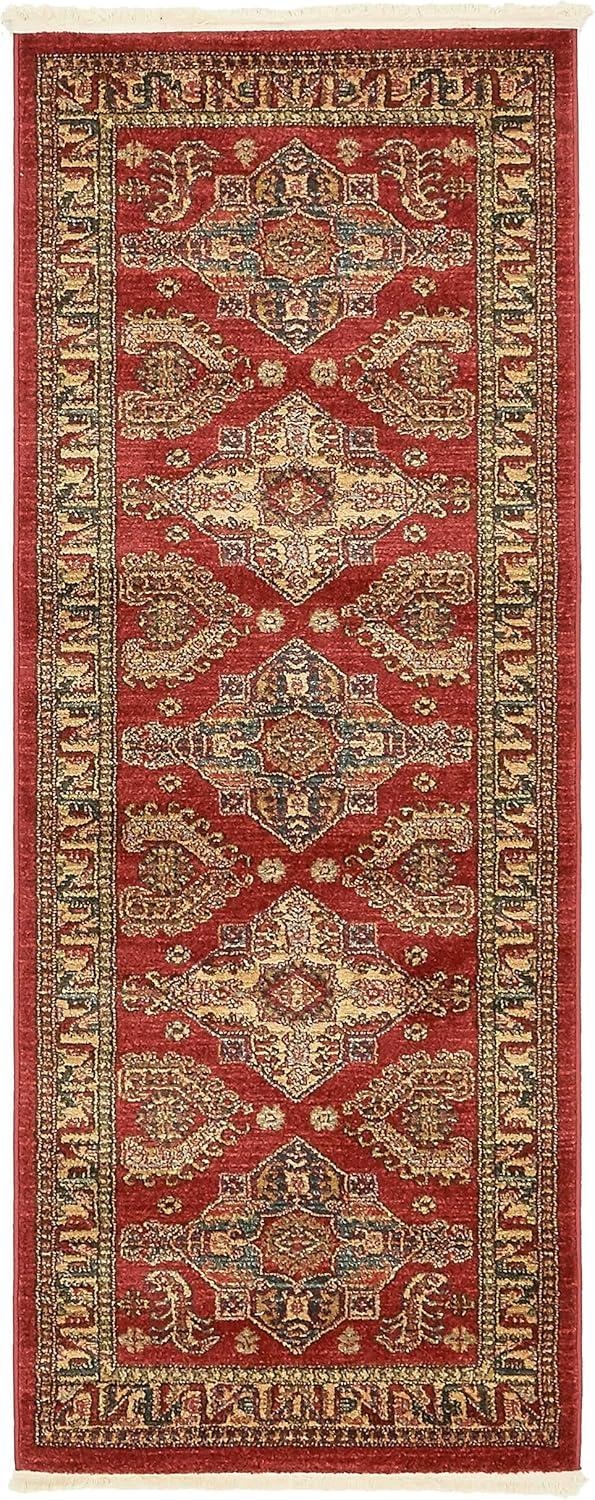 Unique Loom 2' 7 x 7' 1 Runner Red Sahand Philip Area Rug