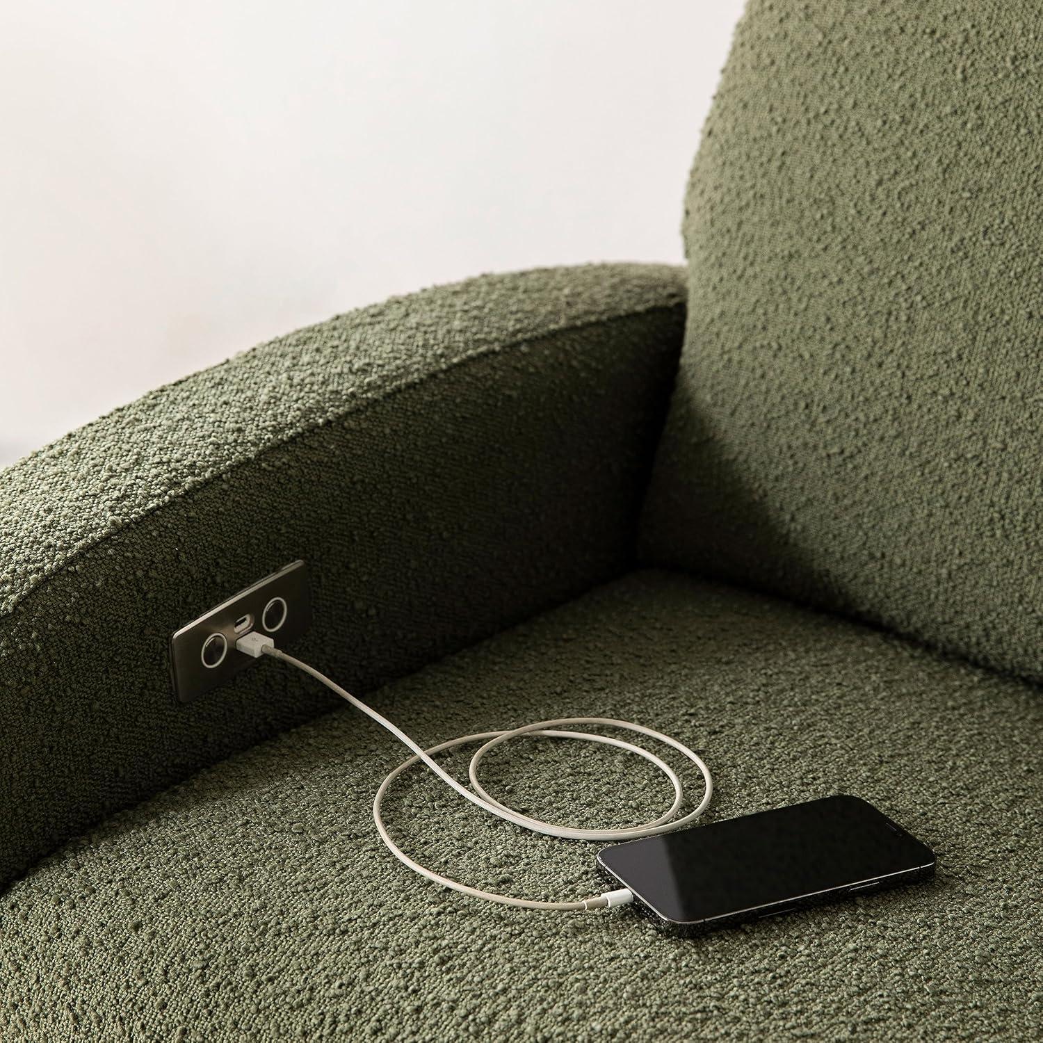 Nami Electronic Recliner and Swivel Glider Recliner in Shearling with USB port