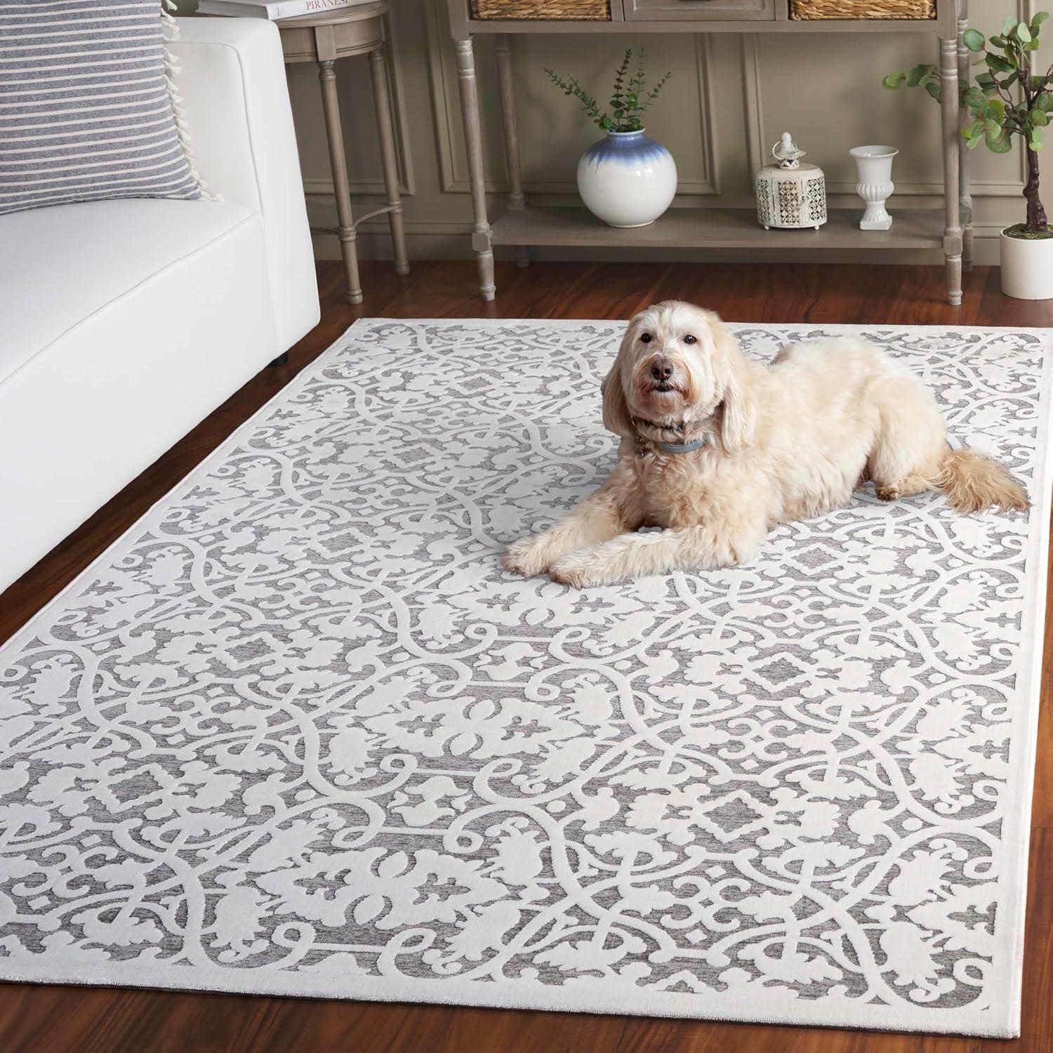 Paradise PARB636 Machine Made Indoor Area Rug - Ivory/Dark Grey - 5'x7'5" - Safavieh