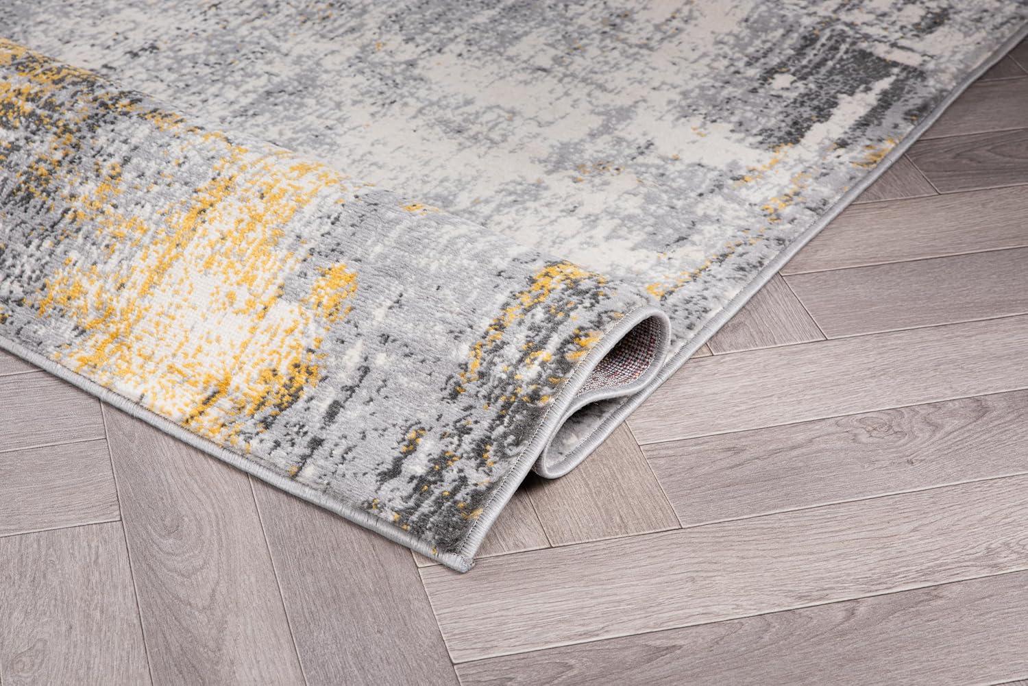 World Rug Gallery Dublin Contemporary Abstract Area Rug - Yellow 3'3"x5'