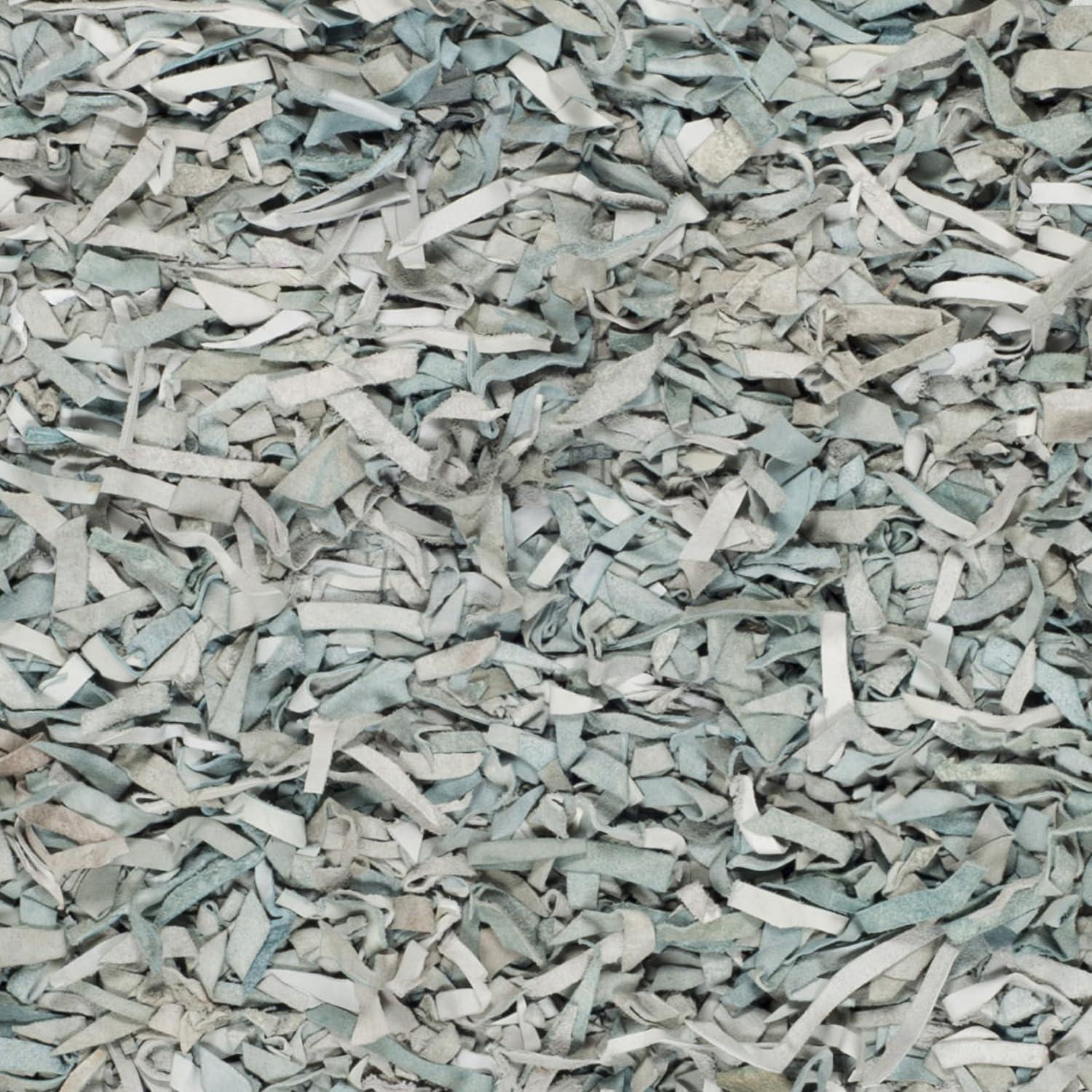 SAFAVIEH Leather Shag Collection Accent Rug - 4' x 6', Light Blue, Hand-Knotted Modern Leather, Ideal for High Traffic Areas in Entryway, Living Room, Bedroom (LSG511L)