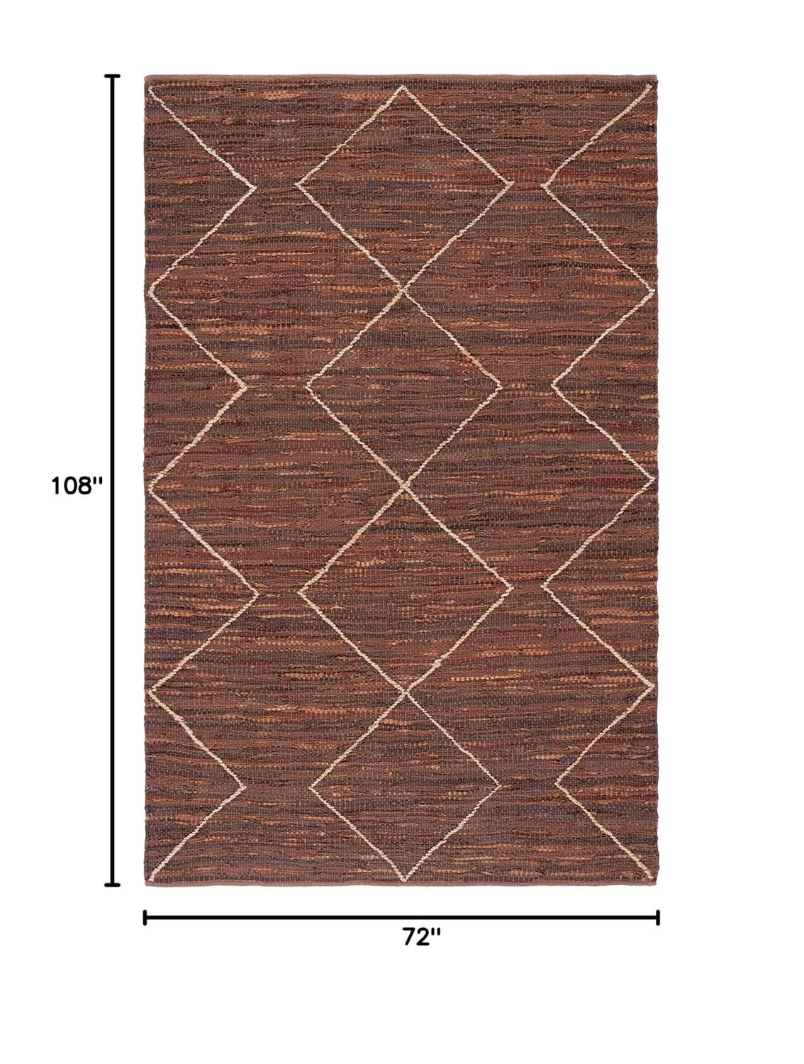 Safavieh Vintage Leather Hand Woven 75% Leather, 15% Jute, And 10% Cotton Geometric Rug