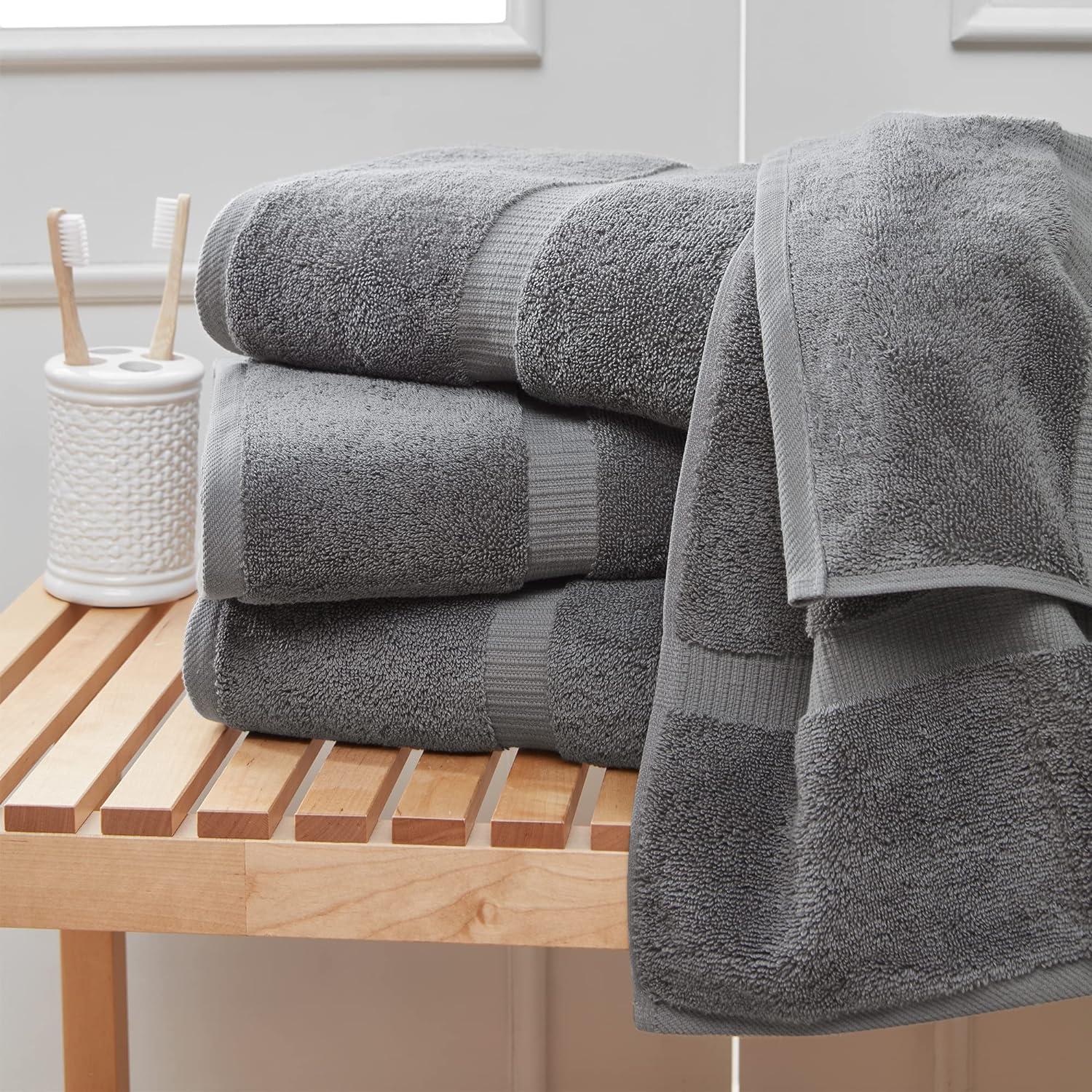 100% Turkish Cotton Towel Set (Gray, Bath Towels - Set of 4)