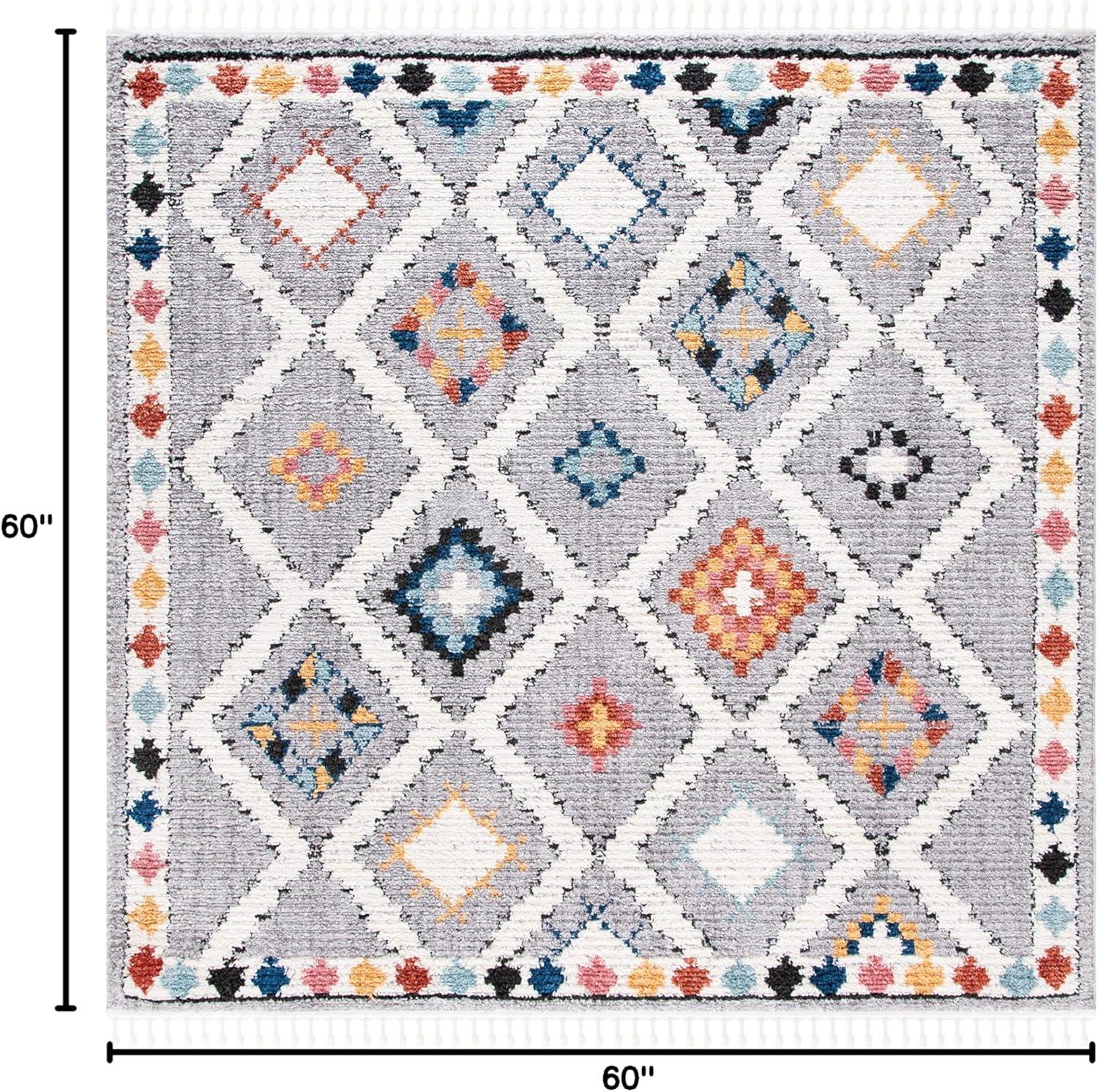 Morocco MRC965 Power Loomed Area Rug - Grey/Multi - 3'x3' - Safavieh.
