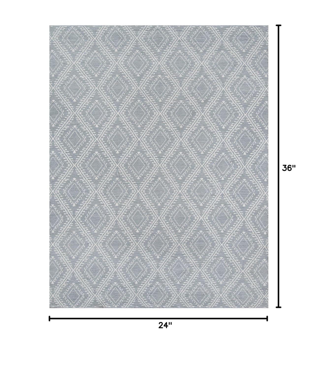 Easton Geometric Handmade Flatweave Gray Indoor / Outdoor Area Rug