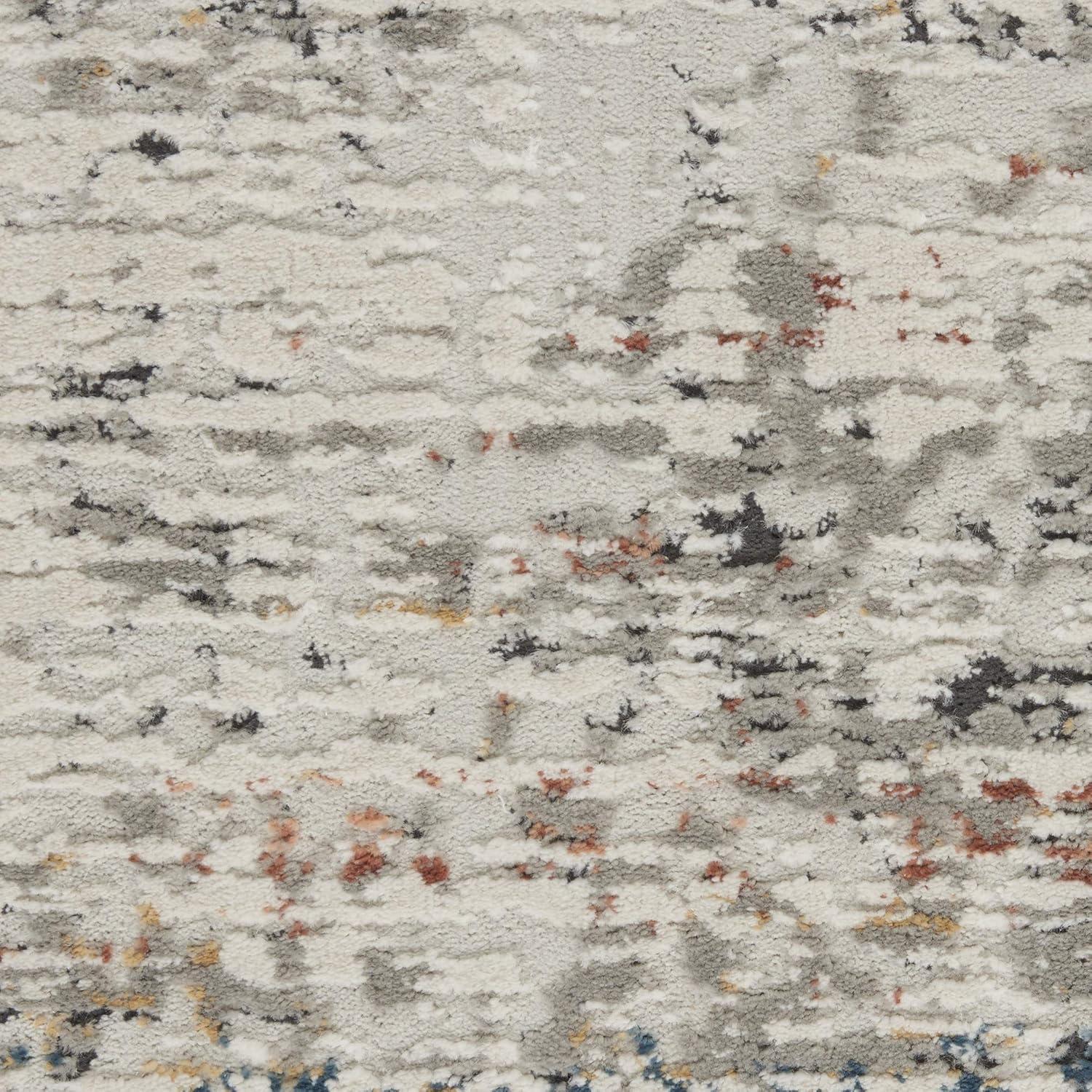 Rustic Textures Modern Abstract Gray 4' x 6' Synthetic Area Rug