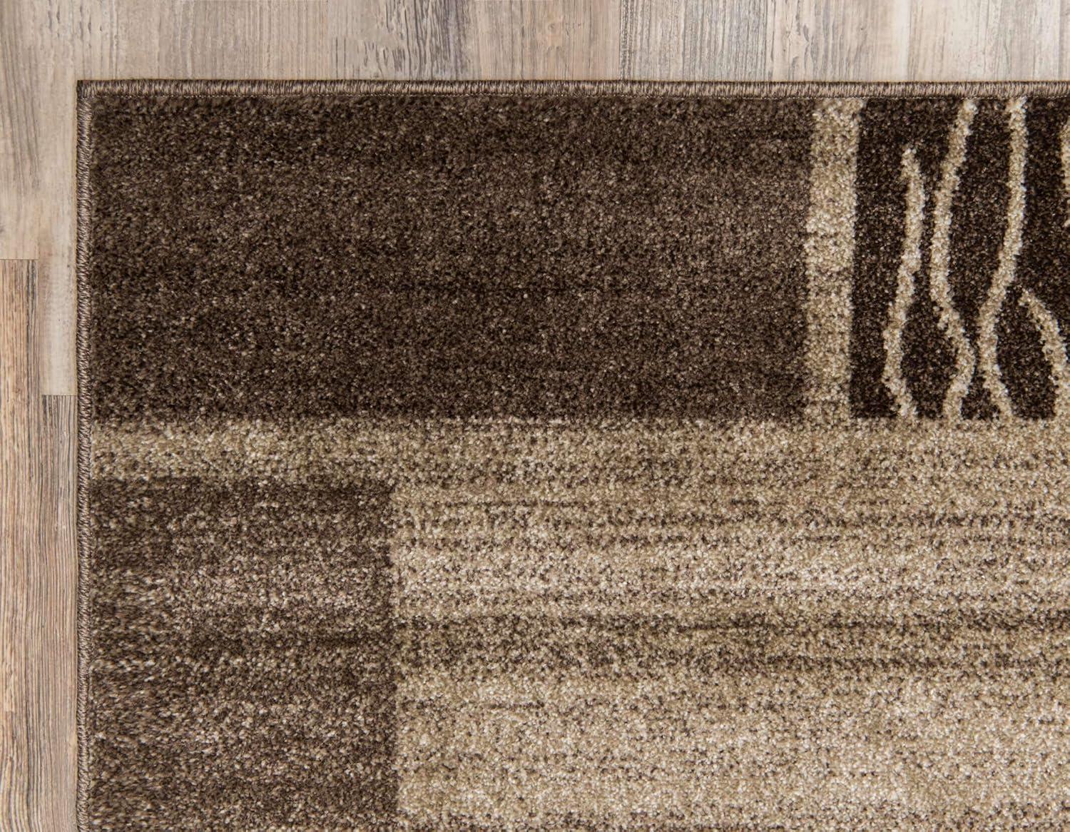 Unique Loom Del Mar Collection Area Rug - Sarah (9' x 12' Rectangle Dark Beige/Brown)