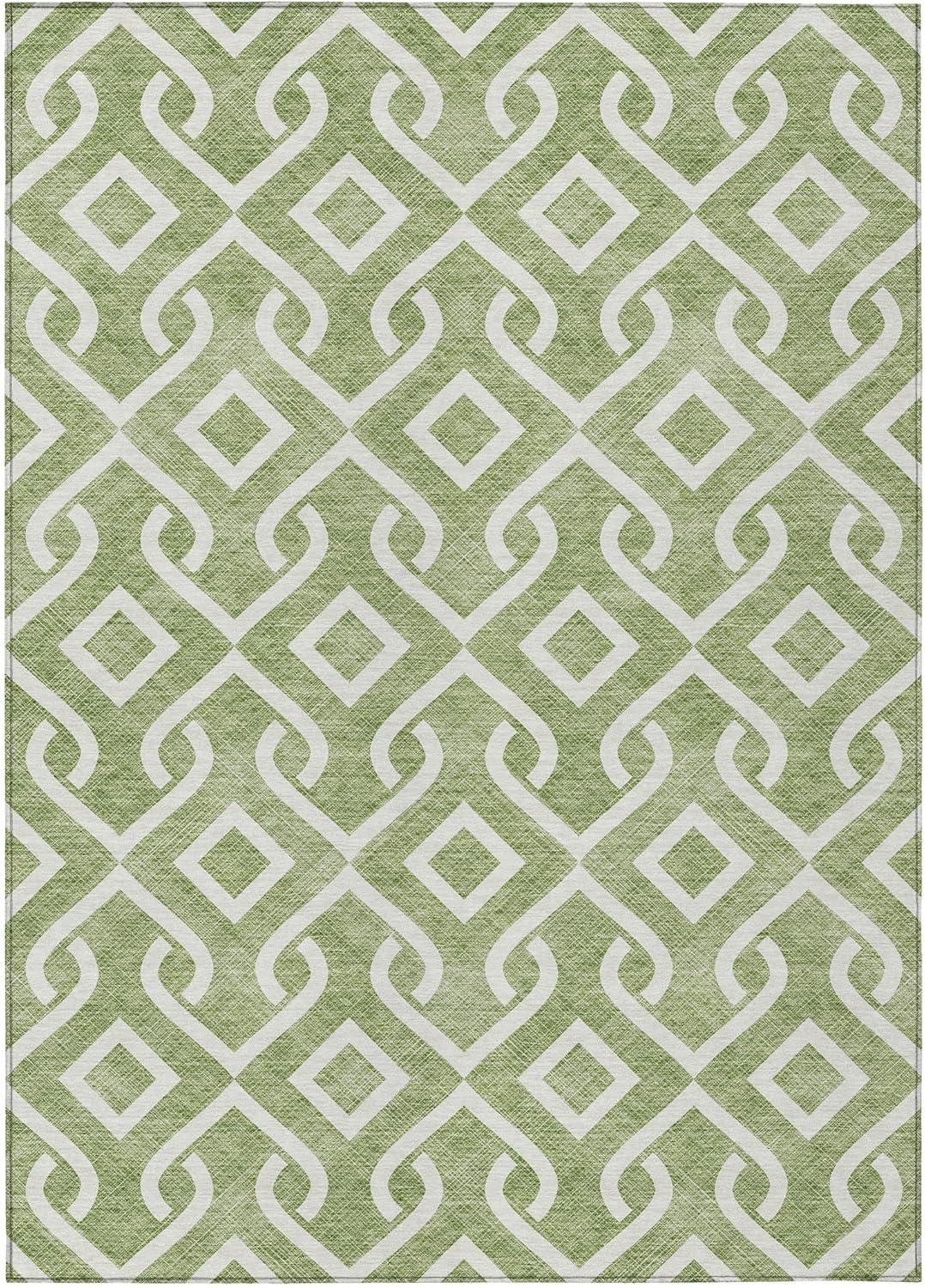 Addison Rugs Chantille ACN621 Green 8' x 10' Indoor Outdoor Area Rug, Easy Clean, Machine Washable, Non Shedding, Bedroom, Living Room, Dining Room, Kitchen, Patio Rug