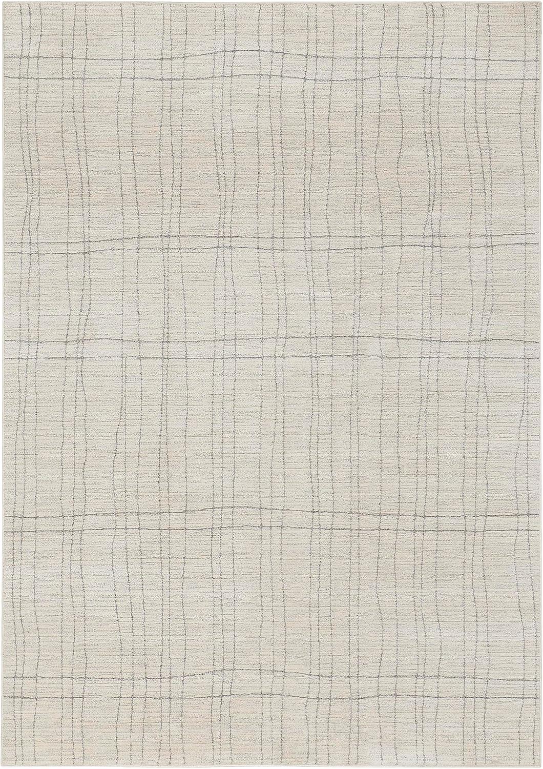 Nourison Santa Cruz Scandinavian Textured Indoor Rug Ivory Grey 3'11" x 5'11"