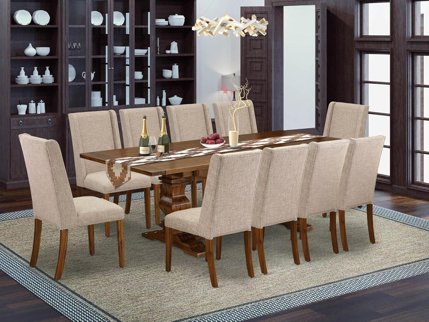 Lassale Removable Leaf Acacia Solid Wood Dining Set