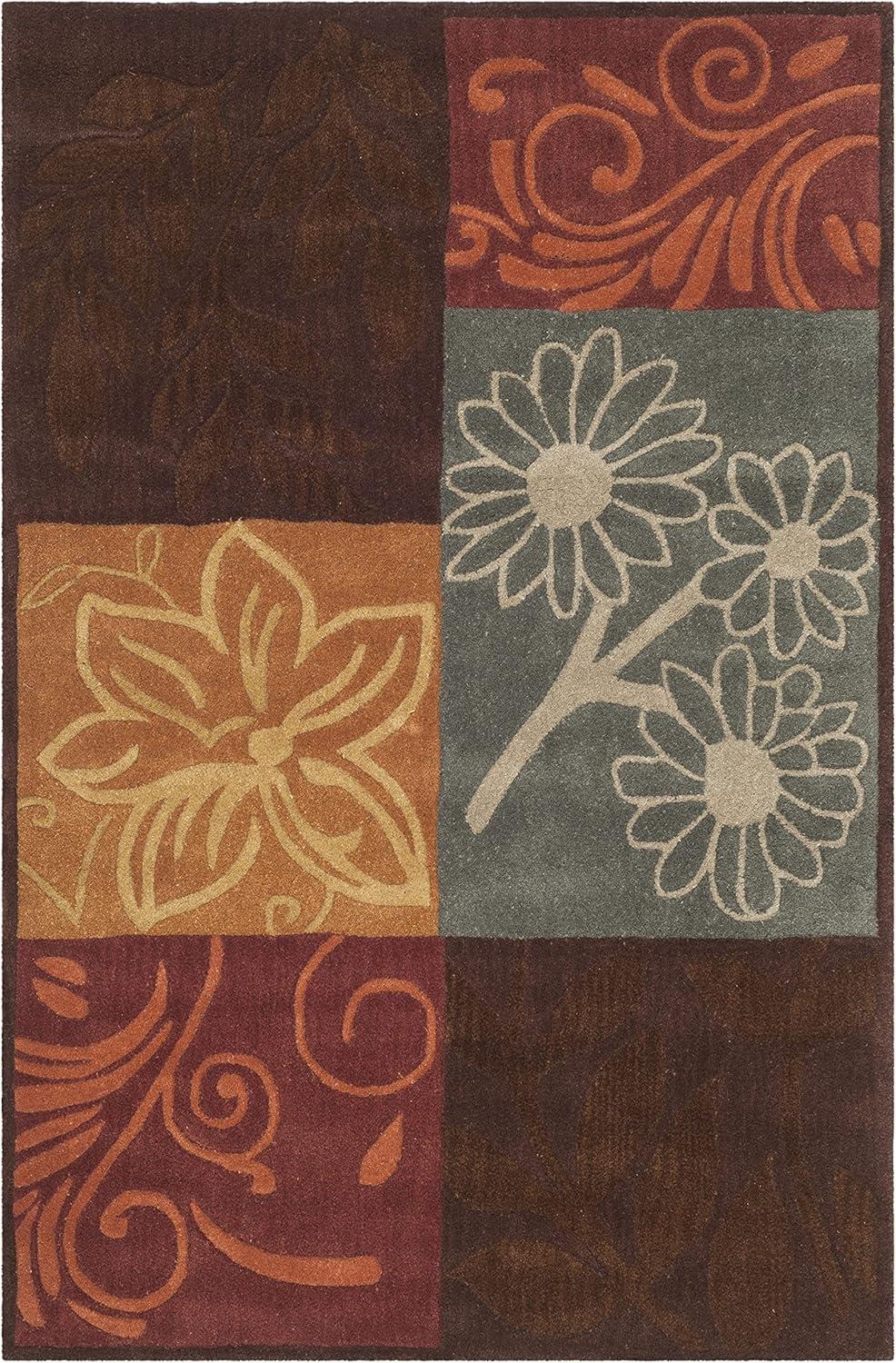 SAFAVIEH Bella Tama Floral Flowers Wool Area Rug, Multi, 4' x 6'